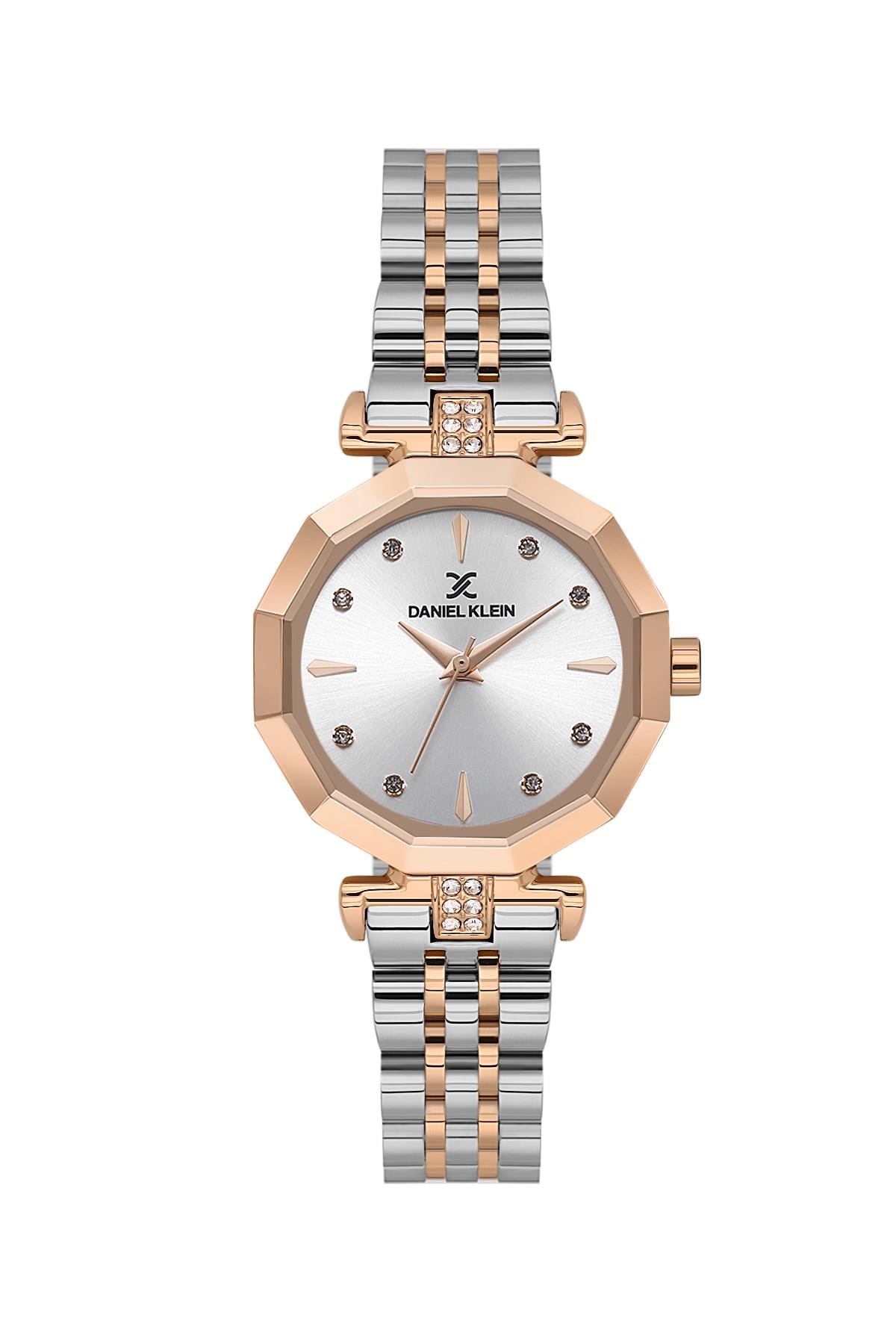 Daniel Klein Premium Tasarımlı Aynalı Cam Kasa Metal Rose Gold Kadın Kol Saati DKE.1.10890-5