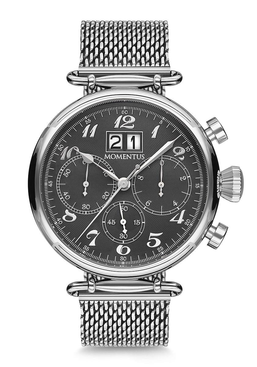 Momentus Çelik Örgü Kordon Mineral Cam 5 ATM Su Geçirmezlik TM250S-04SS Erkek Kol Saati