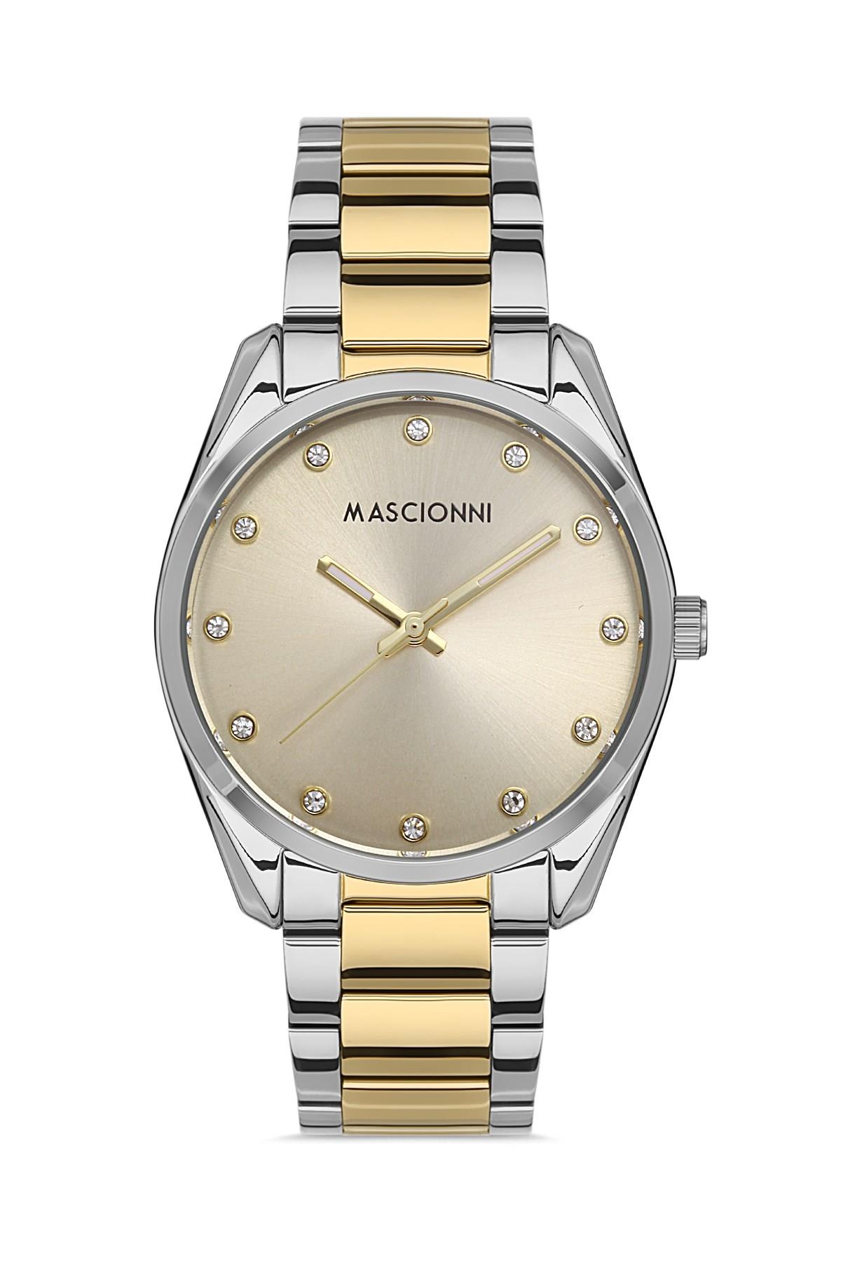 Mascionni Spor Taş Detaylı Çift Renk Kadın Kol Saati  M.1.1190.02