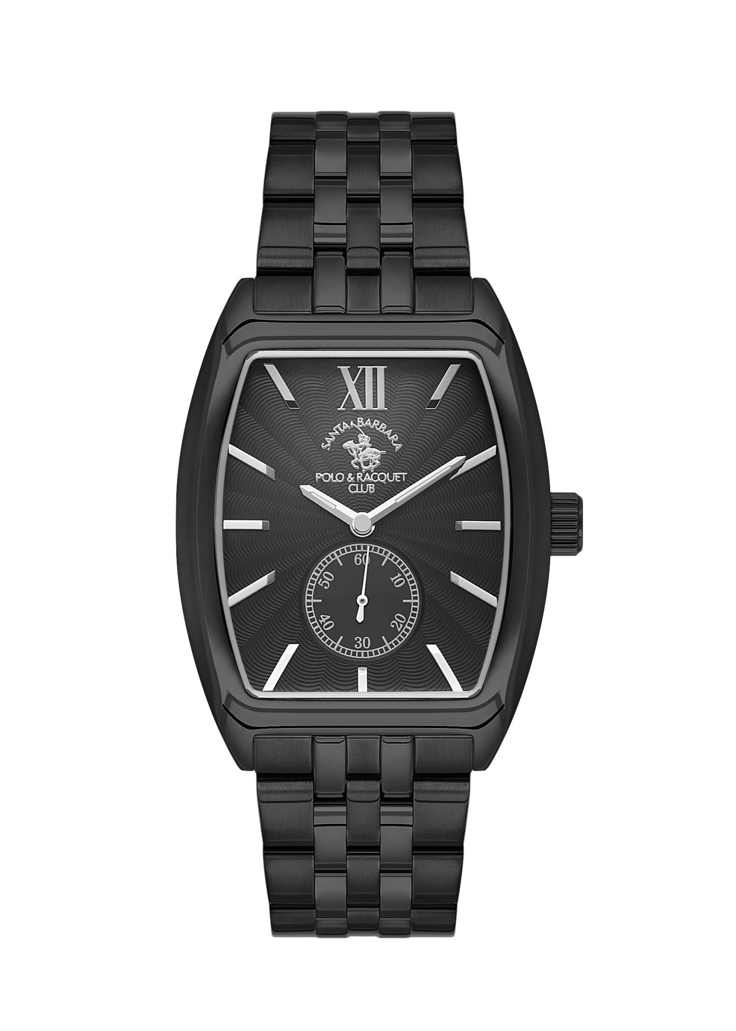 Santa Barbara Polo & Racquet Club Metal Çelik Kare Klasik Siyah Kadran Erkek Kol Saati  SB.1.10661-5