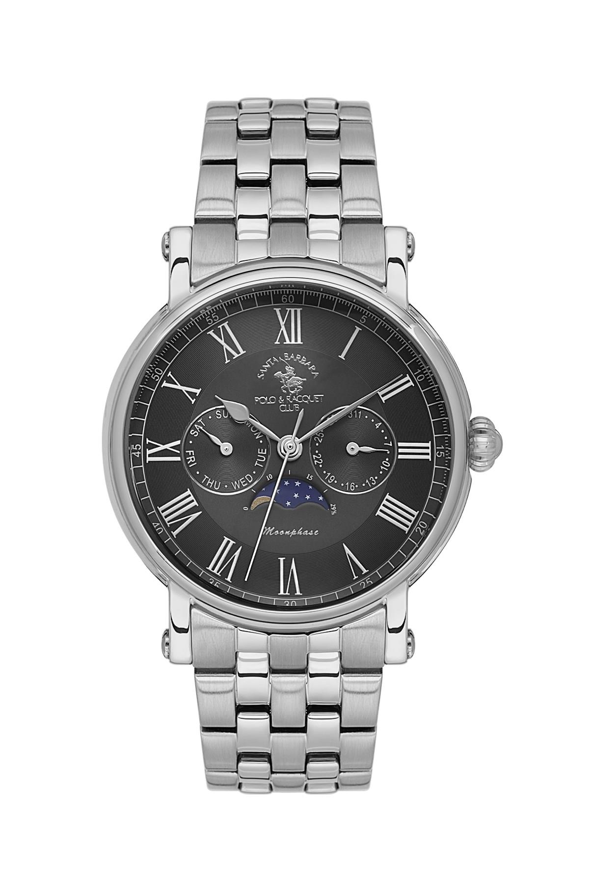 Santa Barbara Polo & Racquet Club Spor Çelik Siyah Tasarımlı Kadran Erkek Kol Saati SB.4.10032-2