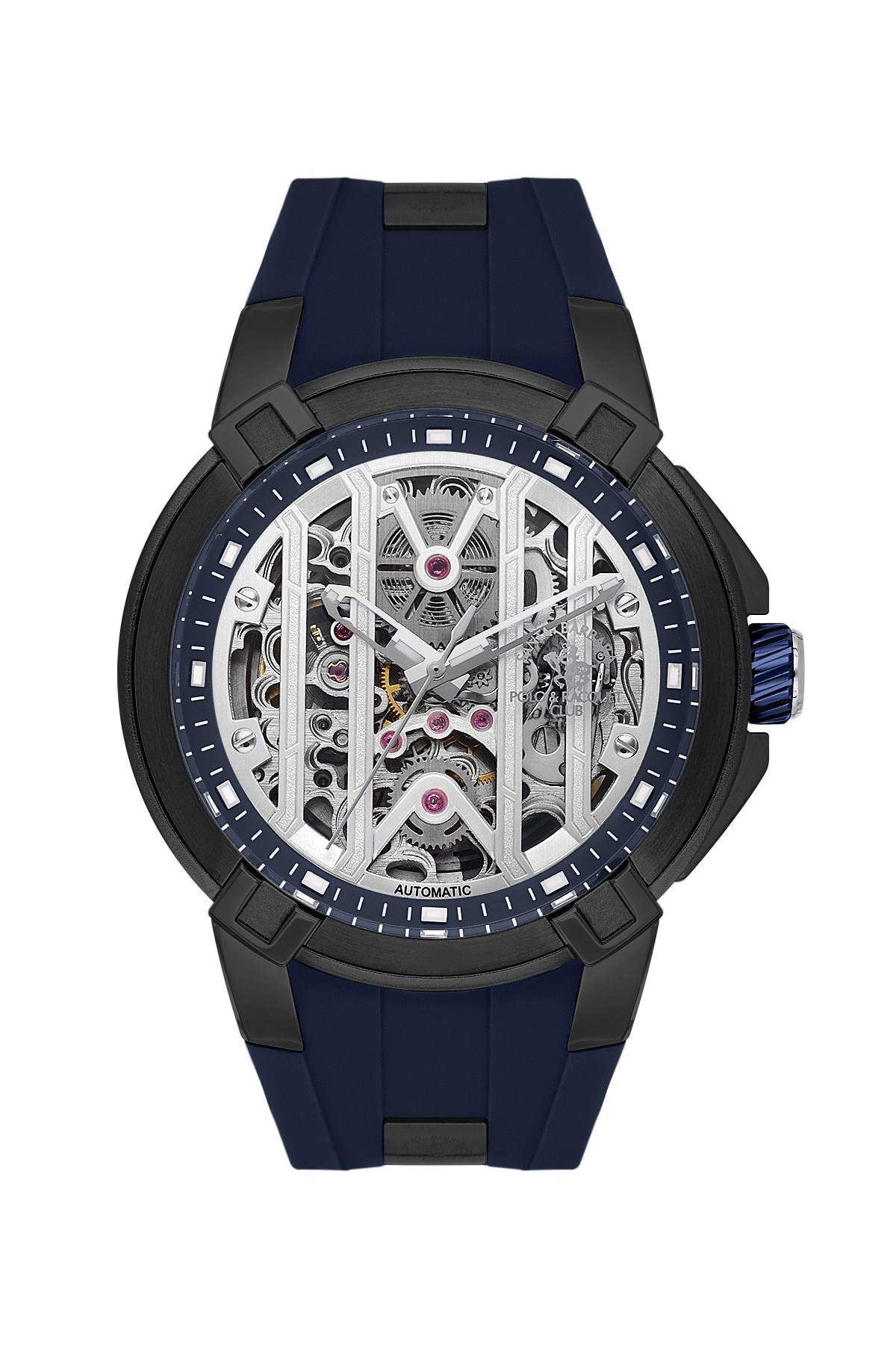 Santa Barbara Polo & Racquet Club Spor Otomatik Lacivert Silikon Kordon Transparan Erkek Kol Saati SB.1.10605-4