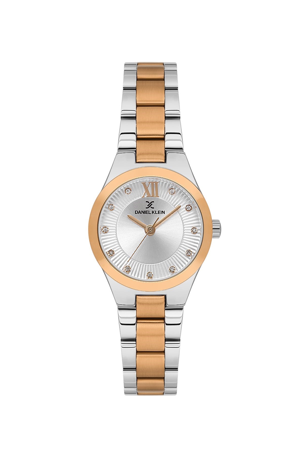 Daniel Klein Metal Kasa Kordon Rose Gold  Gümüş Çift Renk Beyaz Kadran Kadın Kol Saati DK.1.13940-6