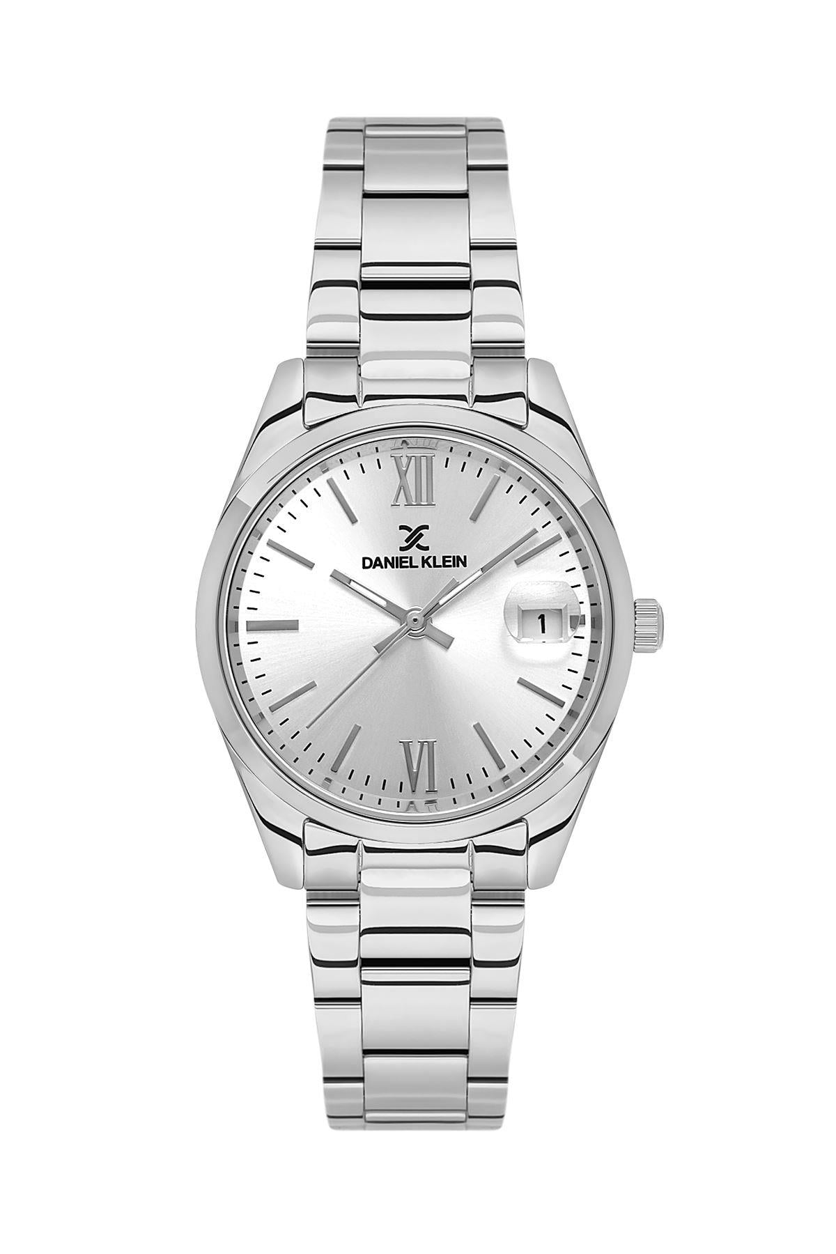 Daniel Klein Premium Seri Gümüş Renk  Kordon Kasa Takvimli Kadın Kol Saati DK.1.13763-1
