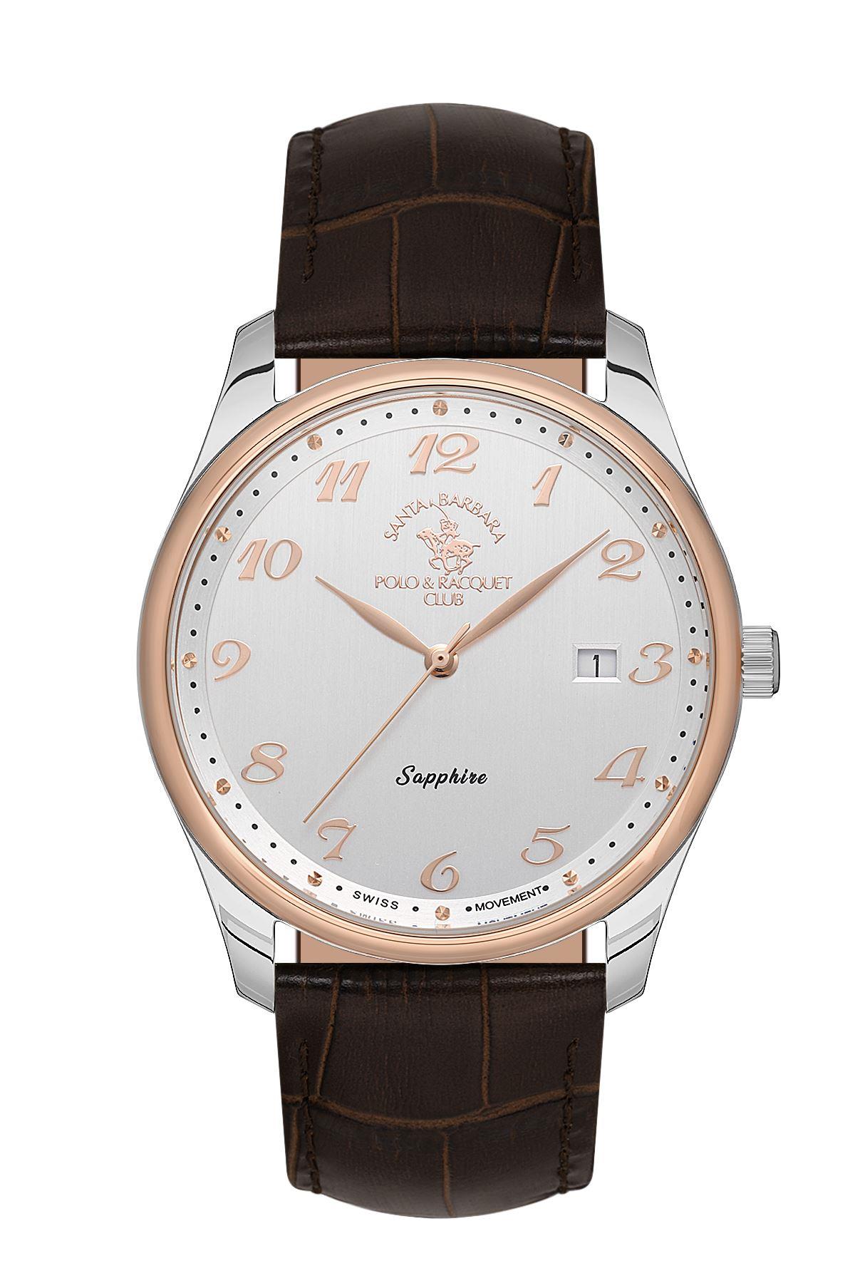 Santa Barbara Polo kahverengi Renk Deri Kordonlu Erkek Kol Saati