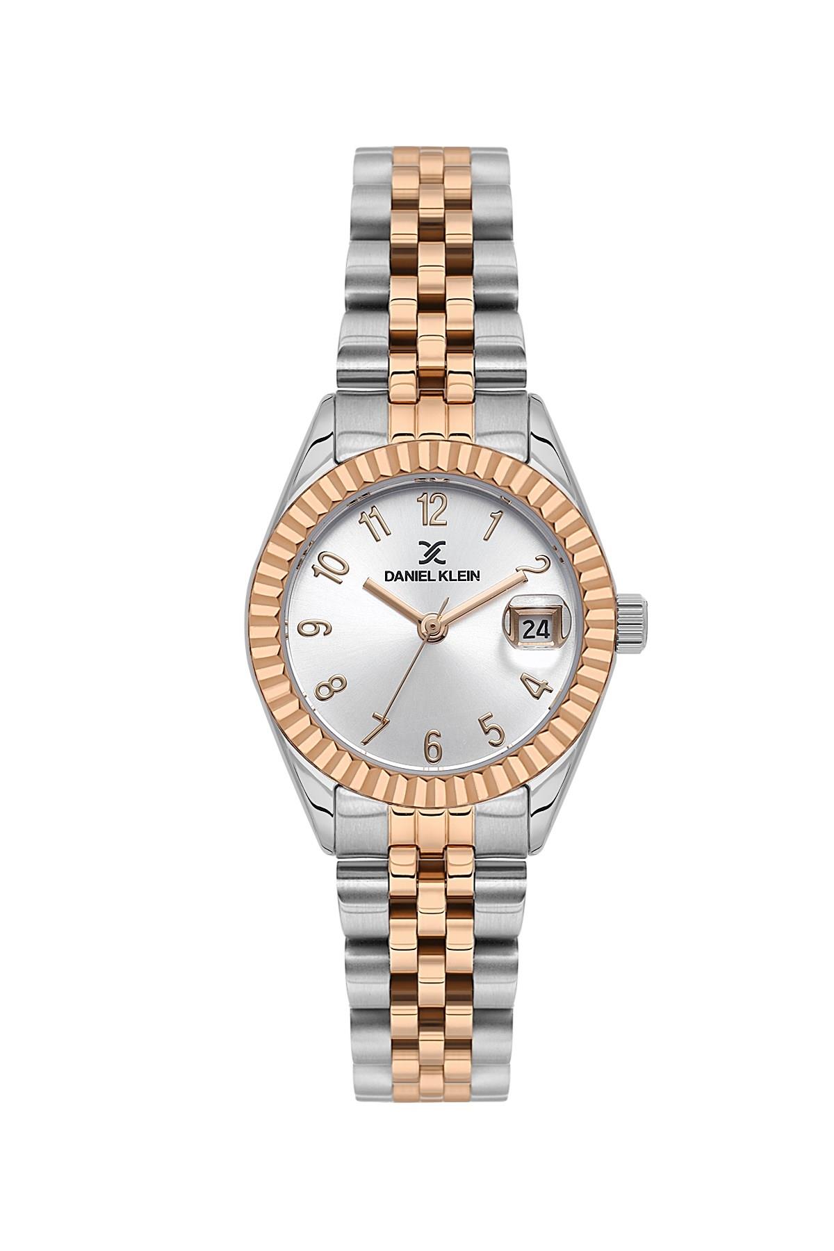 Daniel Klein Gri Rakamlı Kadran Spor Metal Rose Gold Takvimli Kadın Kol Saati DK.1.13969-9
