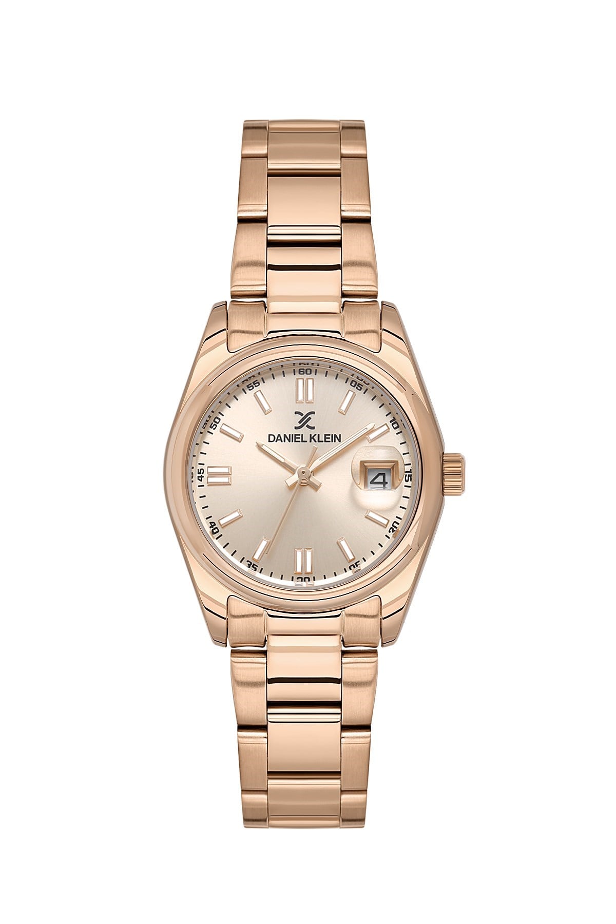 Daniel Klein Metal Klasik Rose Gold Kasa kordon Rose Gold Kadran Takvimli Kadın Kol Saati DK.1.13952-9