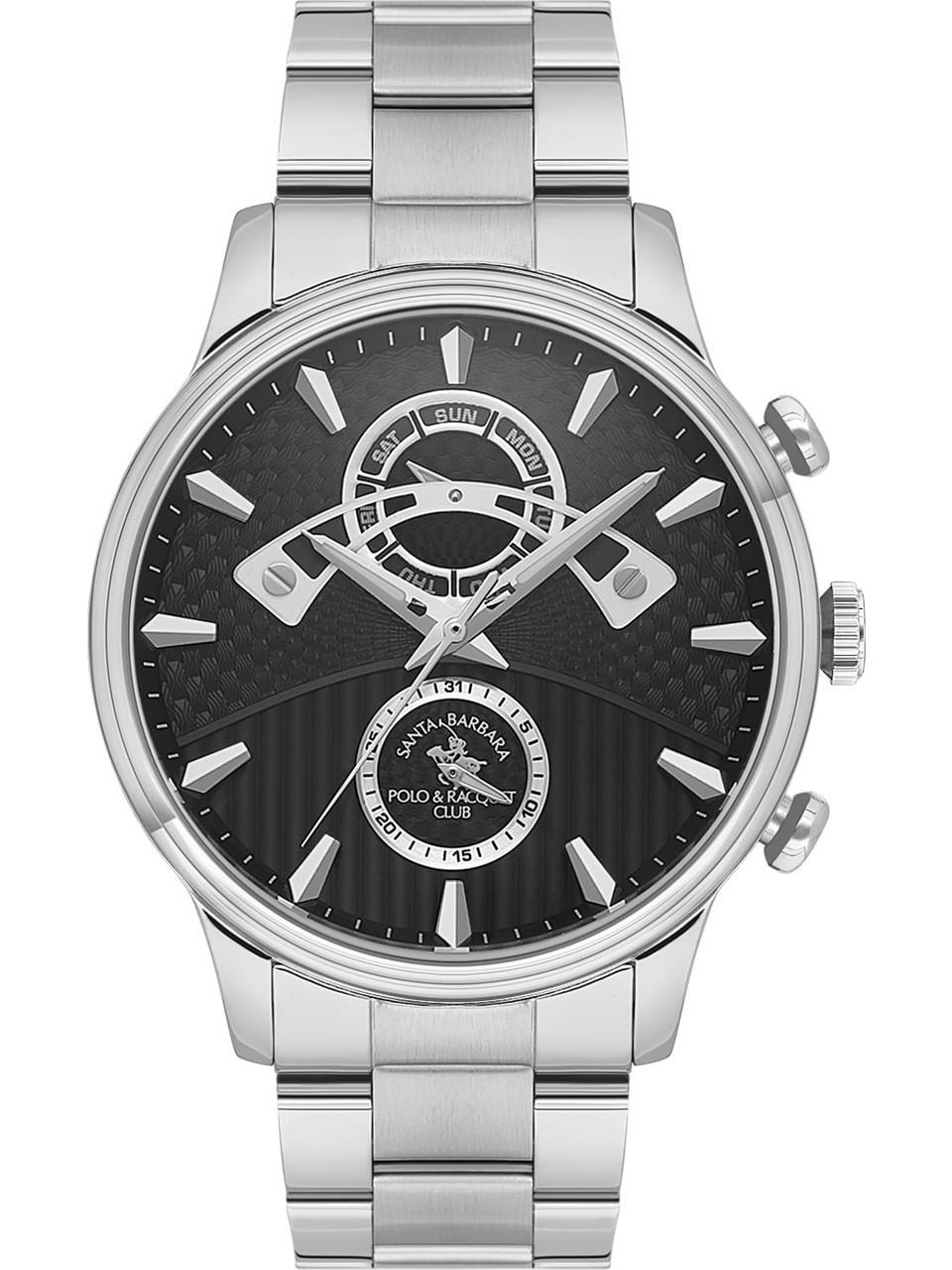 Santa Barbara Polo & Racquet Club Spor Çelik Takvimli Siyah Kadran Erkek Kol Saati SB.1.10592-1