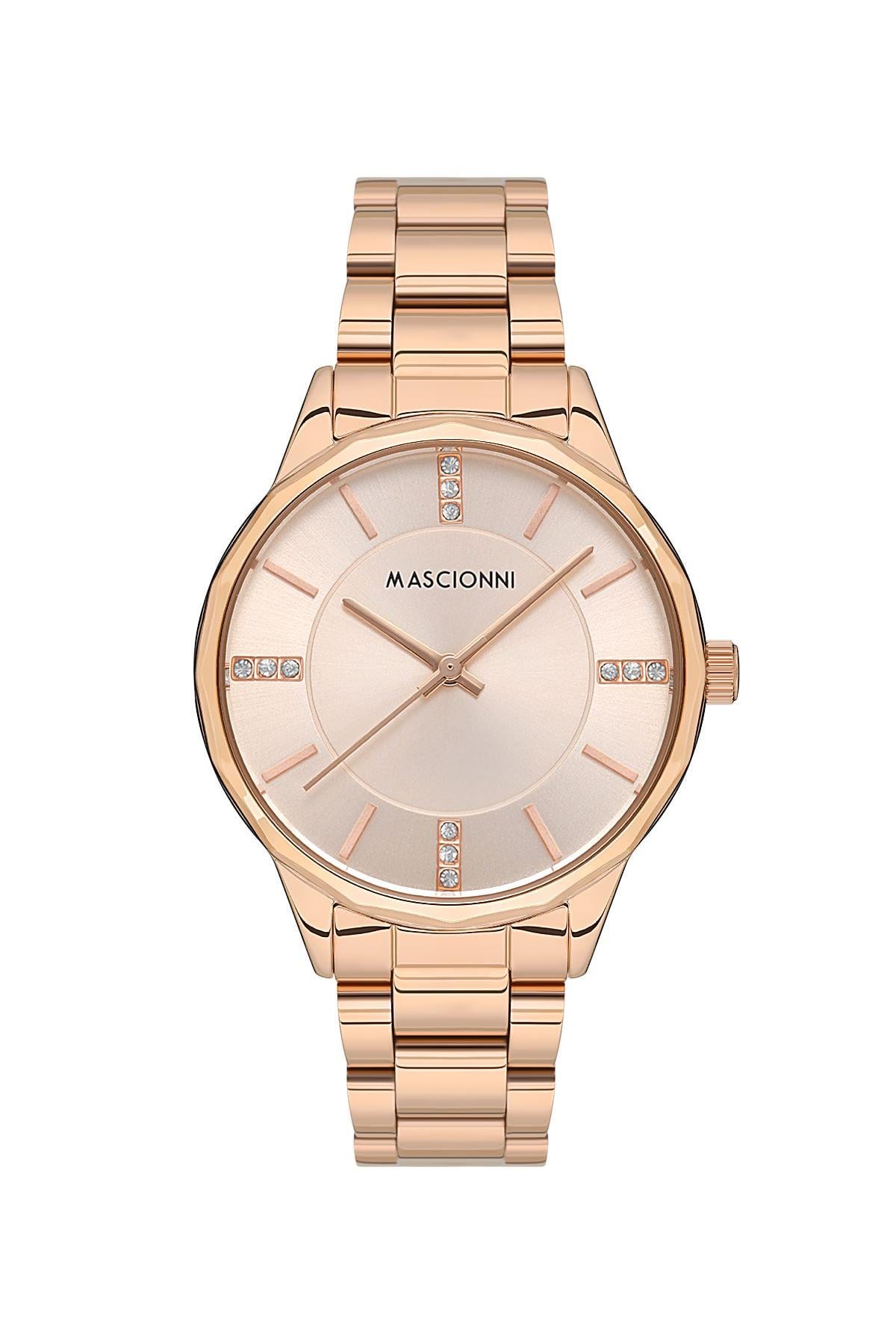 Mascionni Taşlı Bronz Şık Yeni Seri Kadın Kol Saati M.1.2177.06