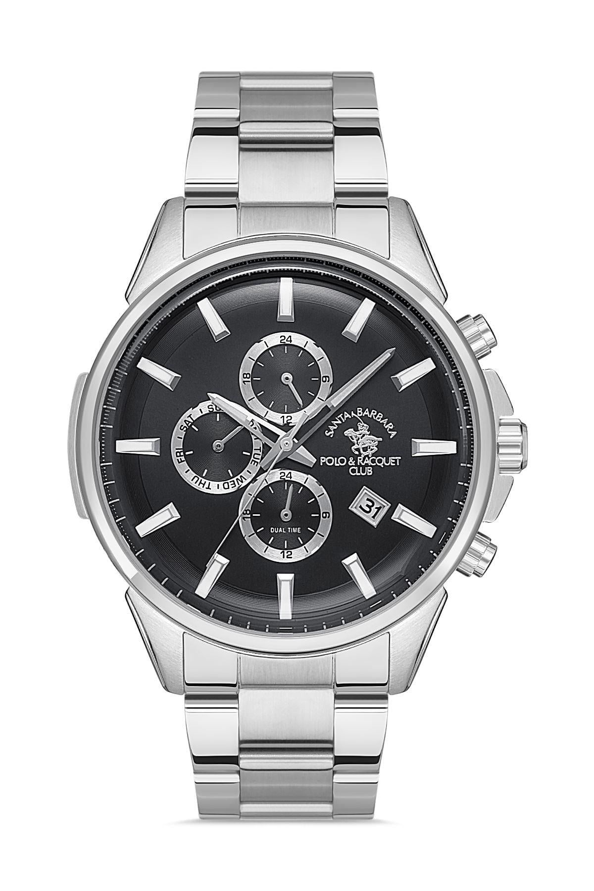 Santa Barbara Polo & Racquet Club Çelik Metal Spor Siyah Kadran Erkek Kol Saati SB.1.10392-2