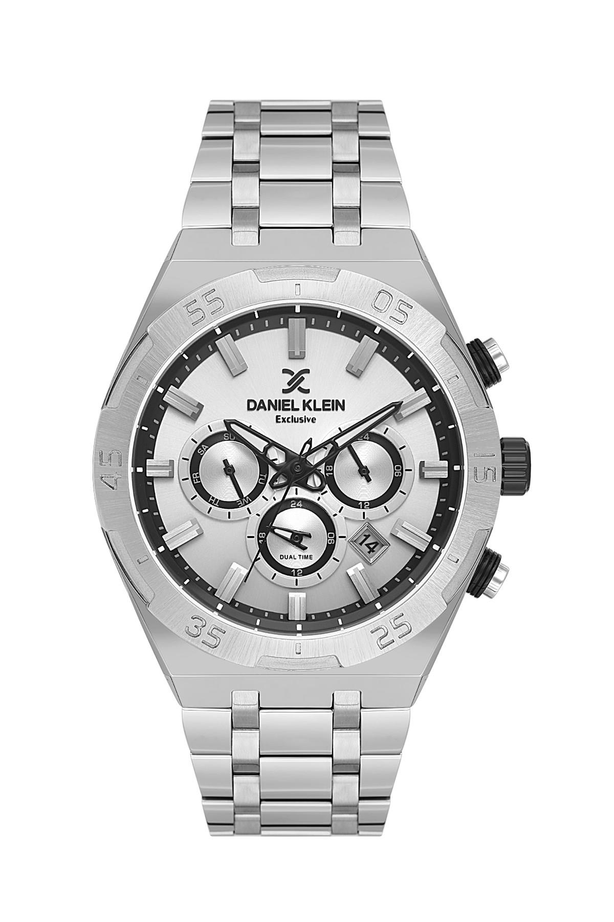 Daniel Klein Exclusıve Çelik Beyaz Renk Kadran Gümüş Kasa Kordon Fonksiyonlu Spor Erkek Kol Saati DK.1.14207-6