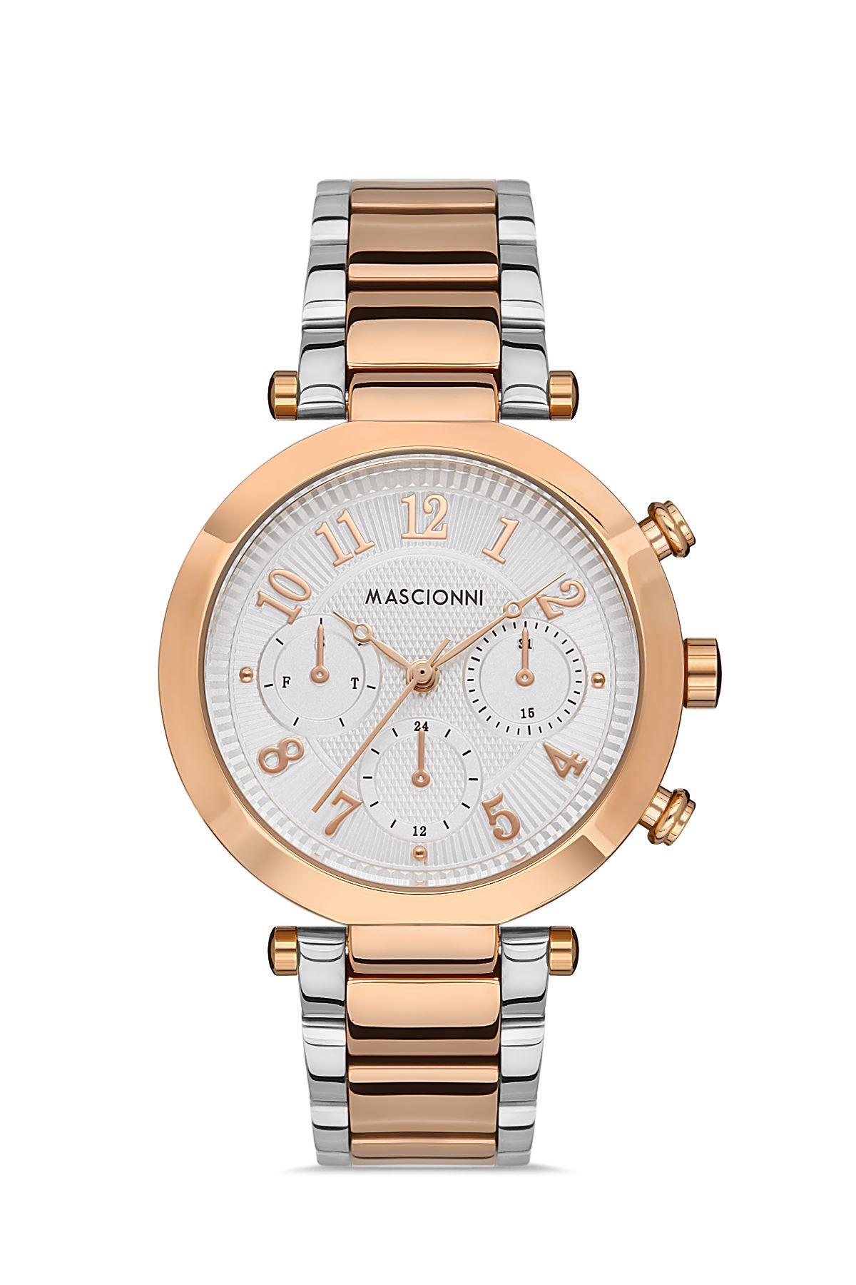 Mascionni Çift Renk Spor Kasa Rakamlı Kadın Kol Saati M.1.2068.02