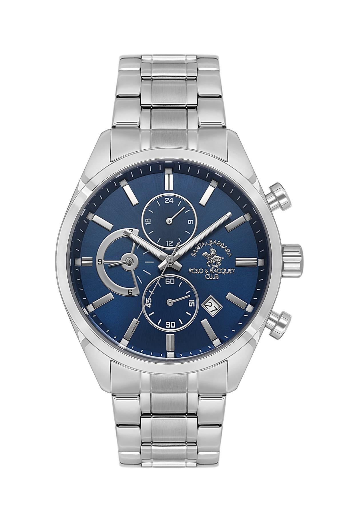 Santa Barbara Polo & Racquet Club Metal Spor Çelik Fonksiyonlu Lacivert Kadran Erkek Kol Saati SB.4.10051-3
