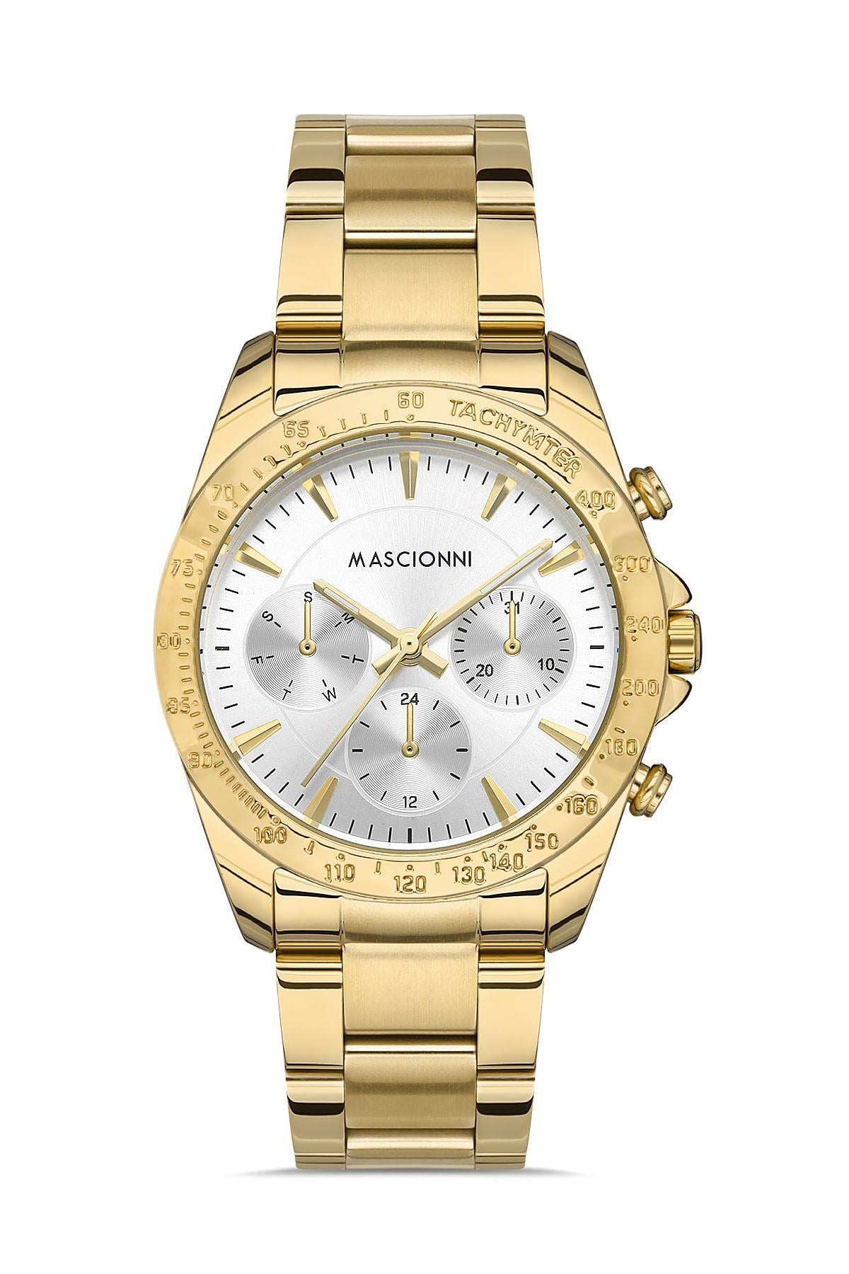 Mascionni Gold Renk Spor Kasa Yeni Seri Kadın Kol Saati M.1.2064.05