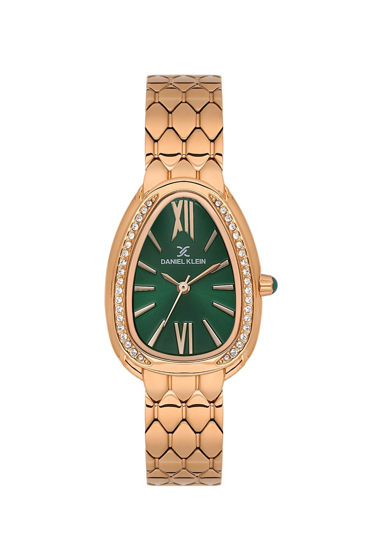 Daniel Klein Metal Rose Gold Kasa Kordon Damla Model Yeşil Kadran Kadın Kol Saati DK.3.10067-6