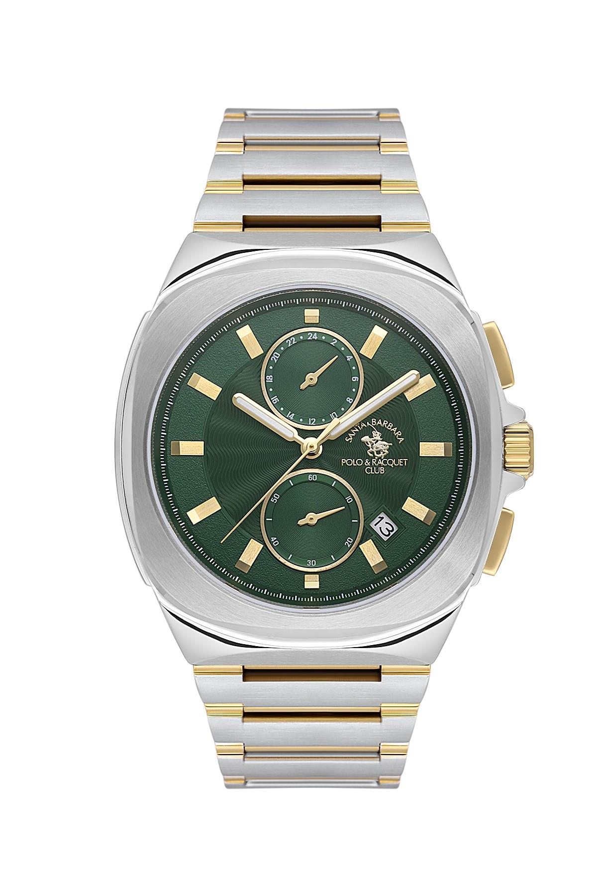 Santa Barbara Polo & Racquet Club Çelik Spor Yeşil Kadran Erkek Kol Saati SB.1.10610-3