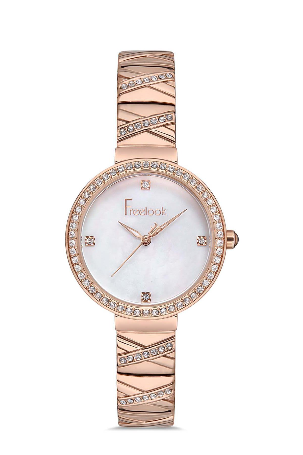 Freelook Rose Gold Metal Kordonlu Kadın Kol Saati 