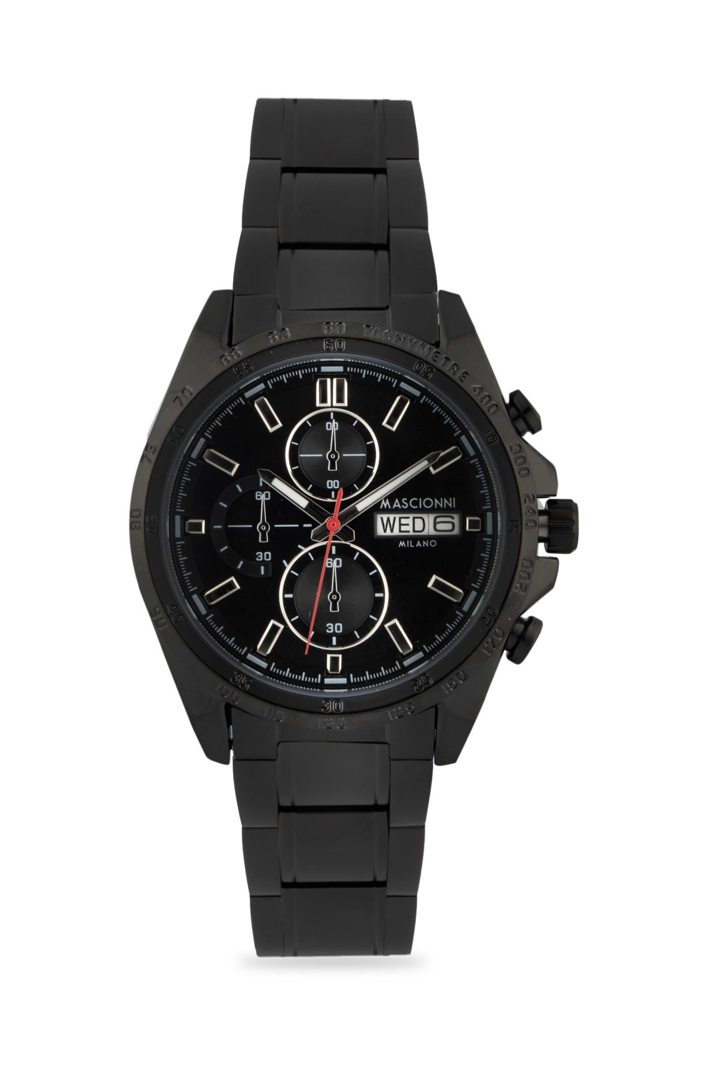 Mascionni Siyah Renk Spor Model Çift Takvimli Erkek Kol Saati M.1.2399-05