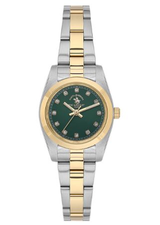 Santa Barbara Polo Metal Kordonlu Çift Renk Kare Spor Kasa Kadın Kol Saati