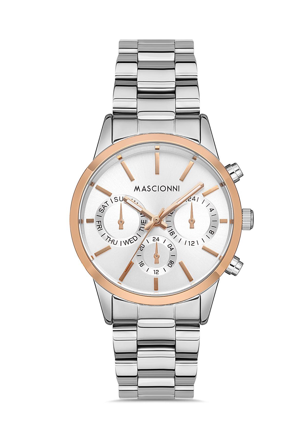 Mascionni Bronz Kasa Çerçeveli Klasik Gümüş Kordon M.1.1140.02 Kadın Kol Saati 