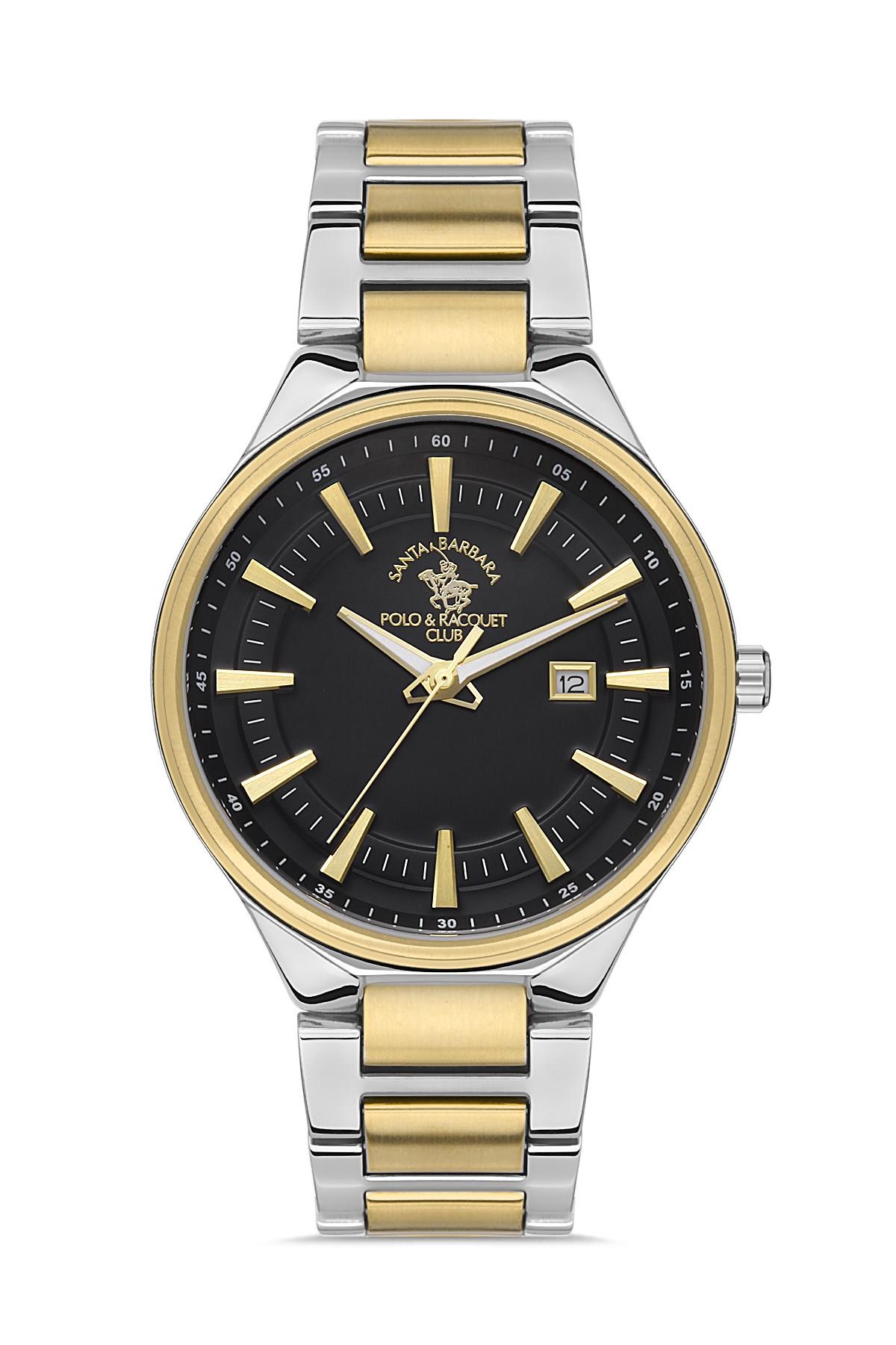 Santa Barbara Polo & Racquet Club Metal Çelik Klasik Gold Gümüş Çift Renk Erkek Kol Saati SB.1.10422.4