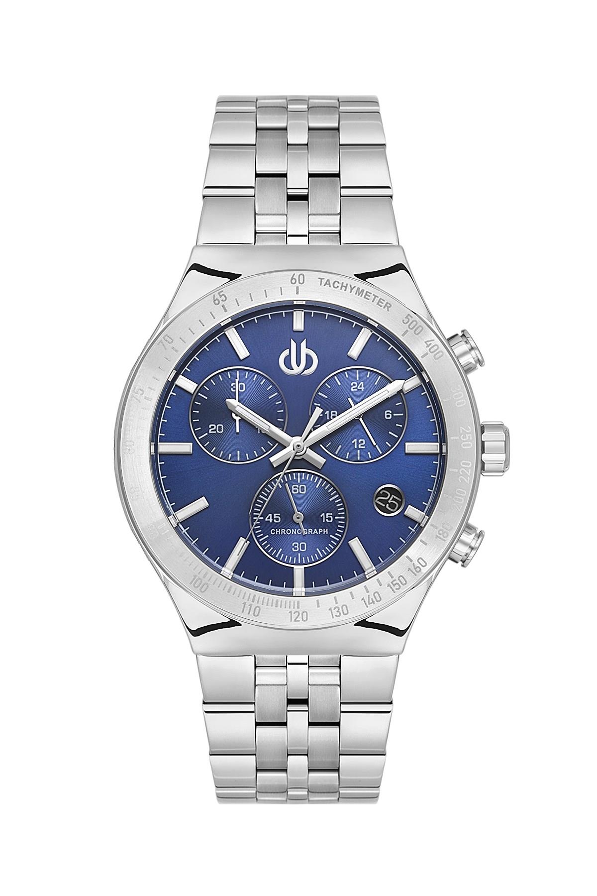 Santa Barbara Polo & Racquet Club Spor Metal Çelik Kronometreli Lacivert Erkek Kol Saati BG.1.10678-3