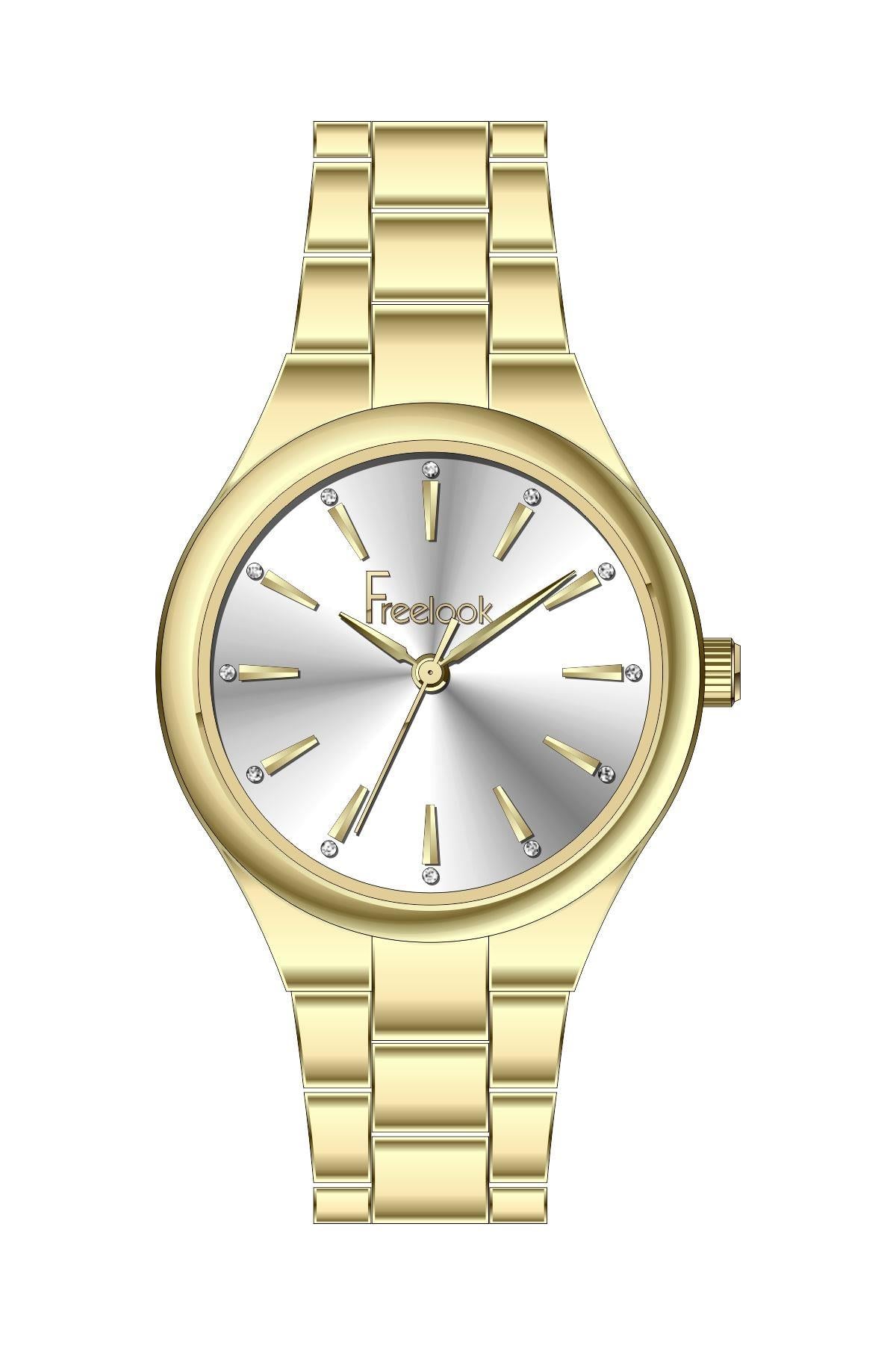 Freelook Gold Renk Metal Kordon Kadın Kol Saati