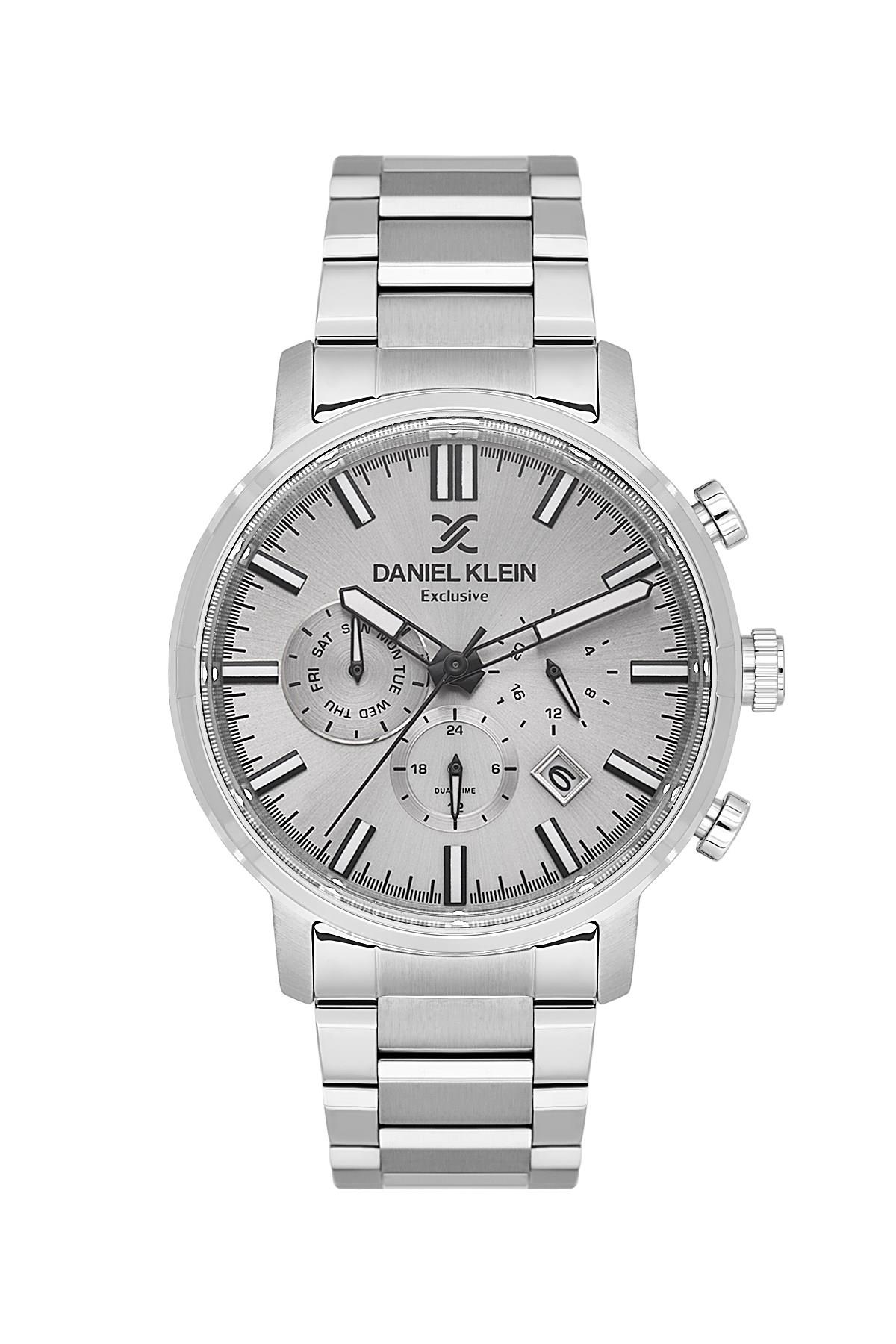 Daniel Klein Exclusıve Çelik Gri Renk Kadran Gümüş Kasa Kordon Fonksiyonlu Spor Erkek Kol Saati DK.1.14230-1