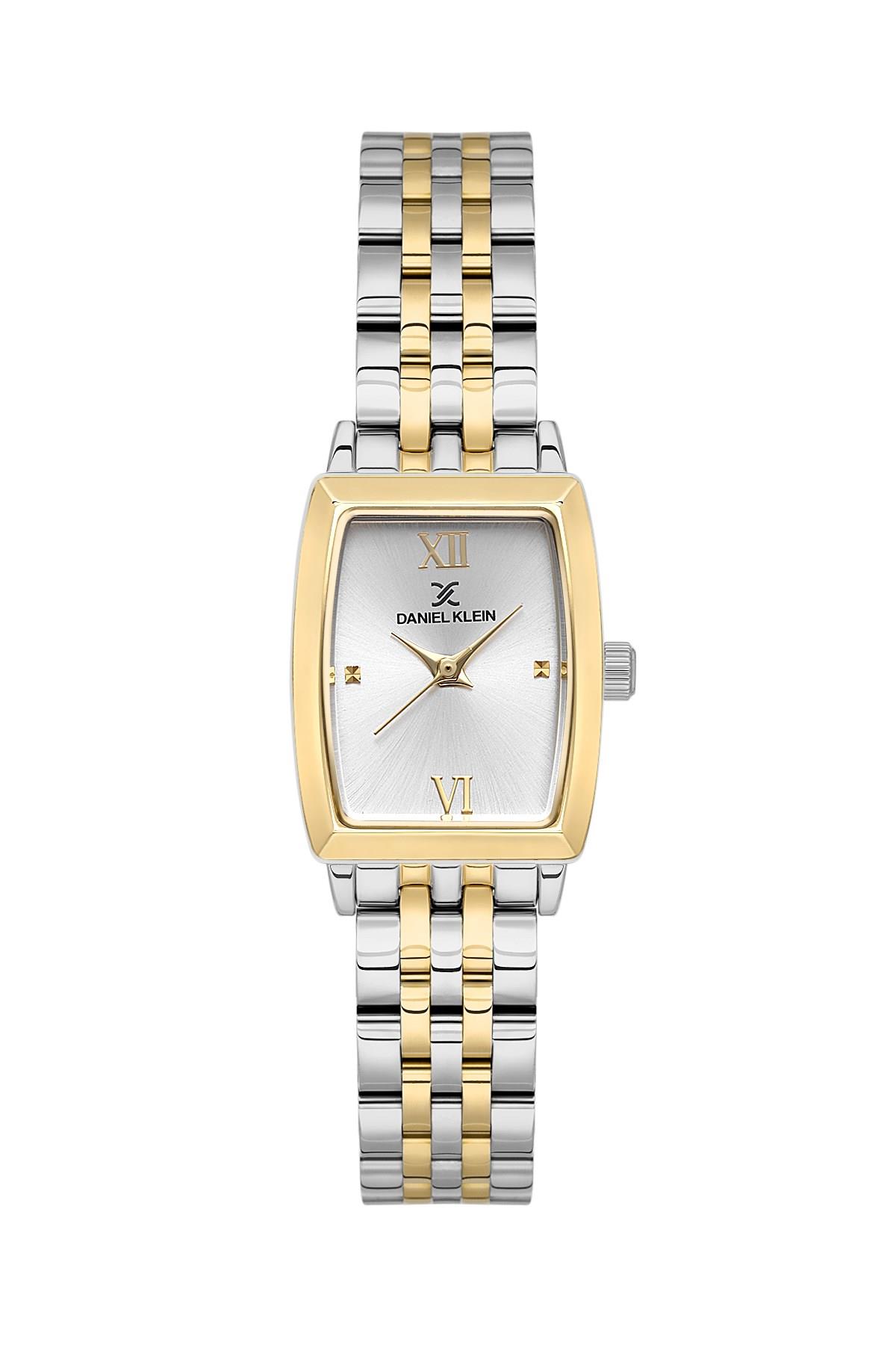 Daniel Klein Metal Kordon Kare Gold Kasa Çift Renk Kadın Kol Saati DK.1.13766-4