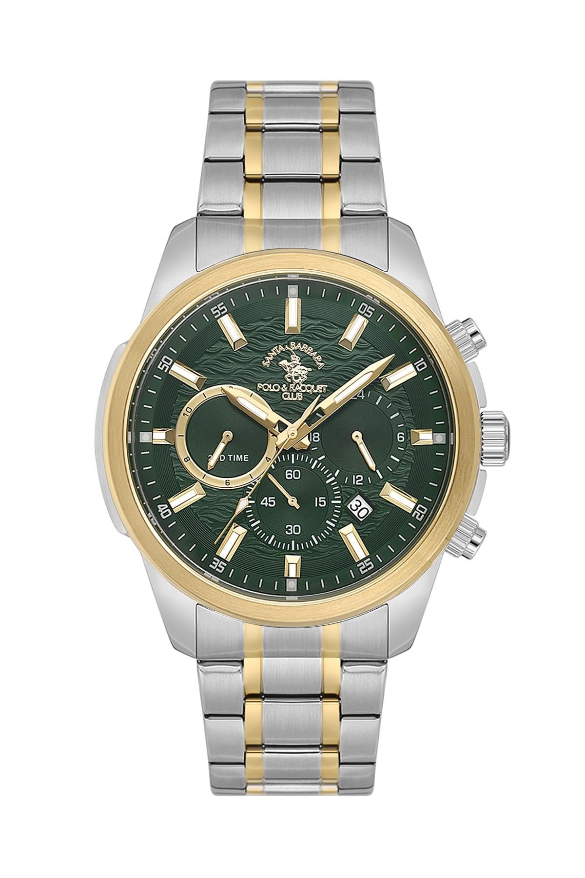 Santa Barbara Polo & Racquet Club Spor Çelik Yeşil Kadran Fonksiyonlu Erkek Kol Saati SB.4.10047-6