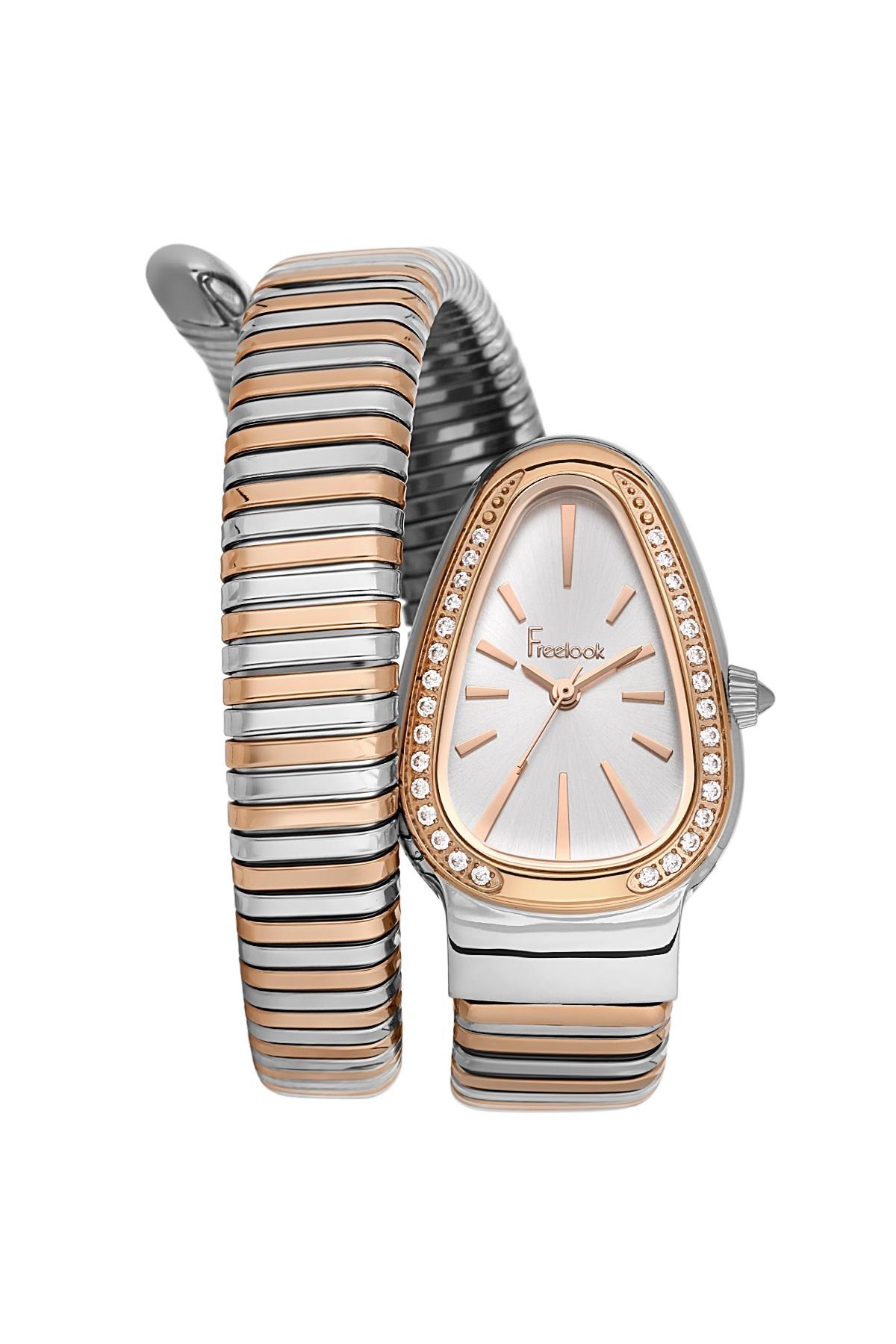 Freelook Yılan Model Damla Kasa Çift Renk Kadın Kol Saati FL.1.10473-9