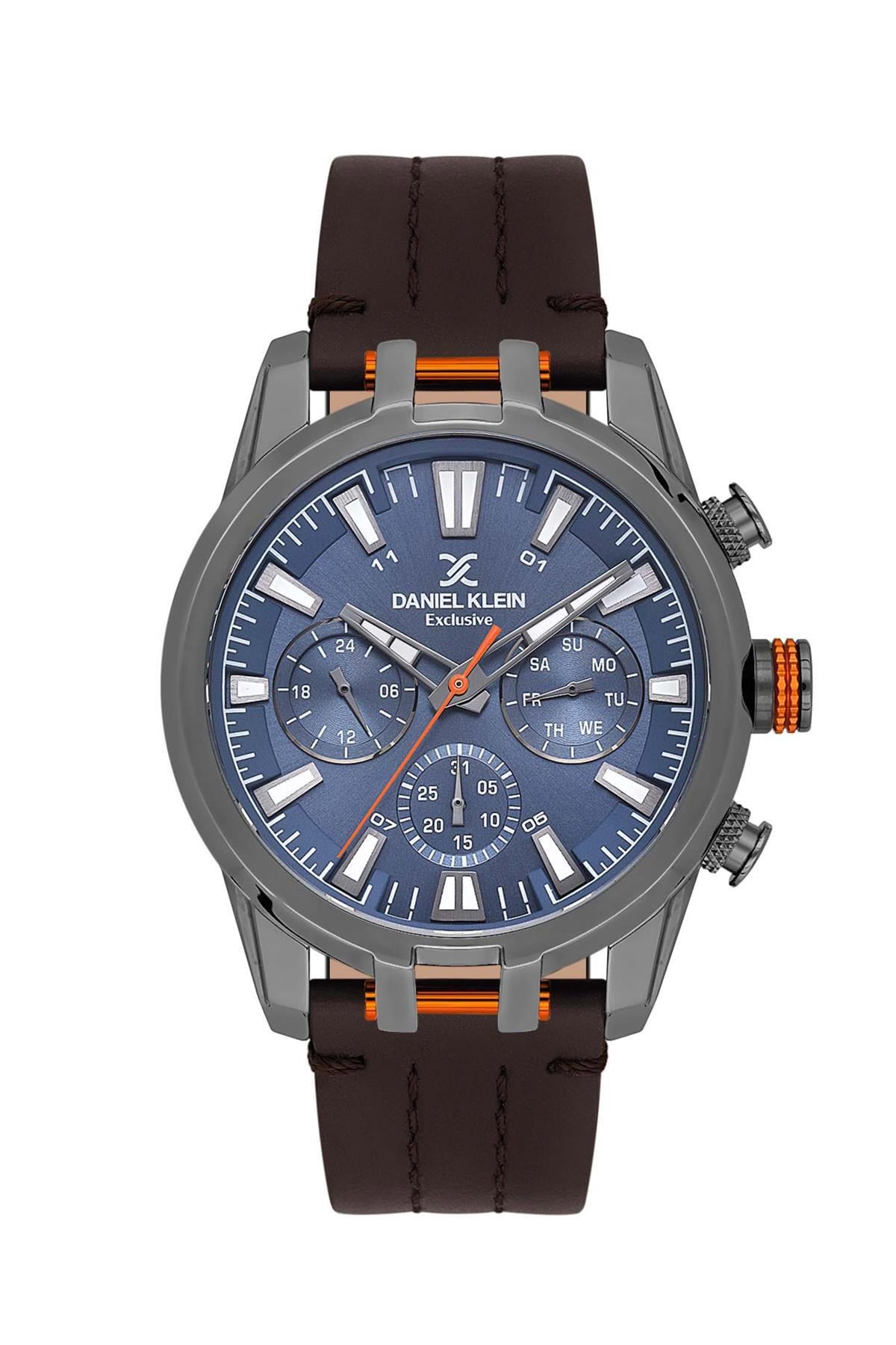 Daniel Klein Deri Kordonlu Fonksiyonlu Spor Kasa Erkek Kol Saati DK.1.13803-2