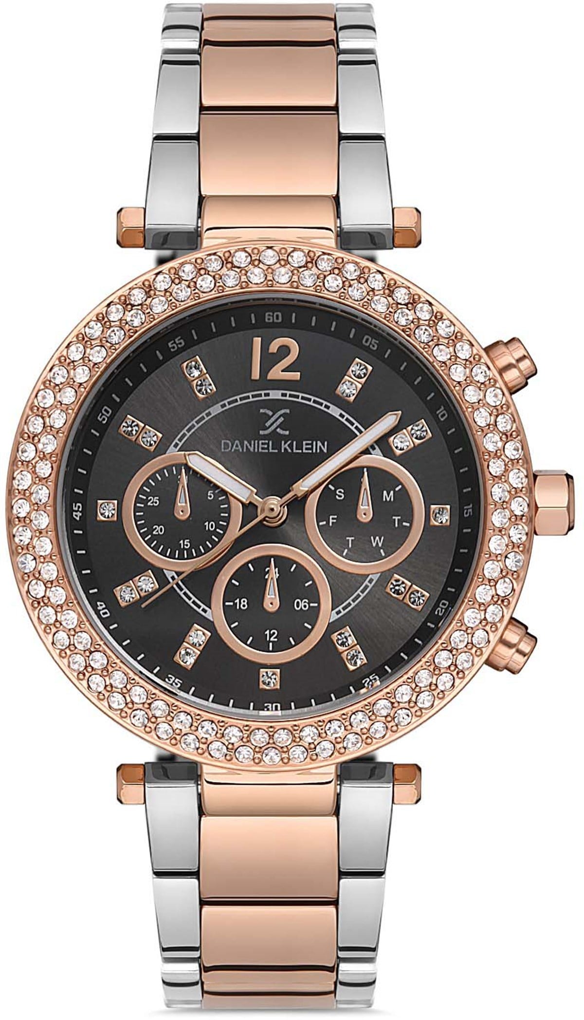 Daniel Klein Metal Spor Taşlı Rose Gold Kadın Kol Saati DK013938A-04