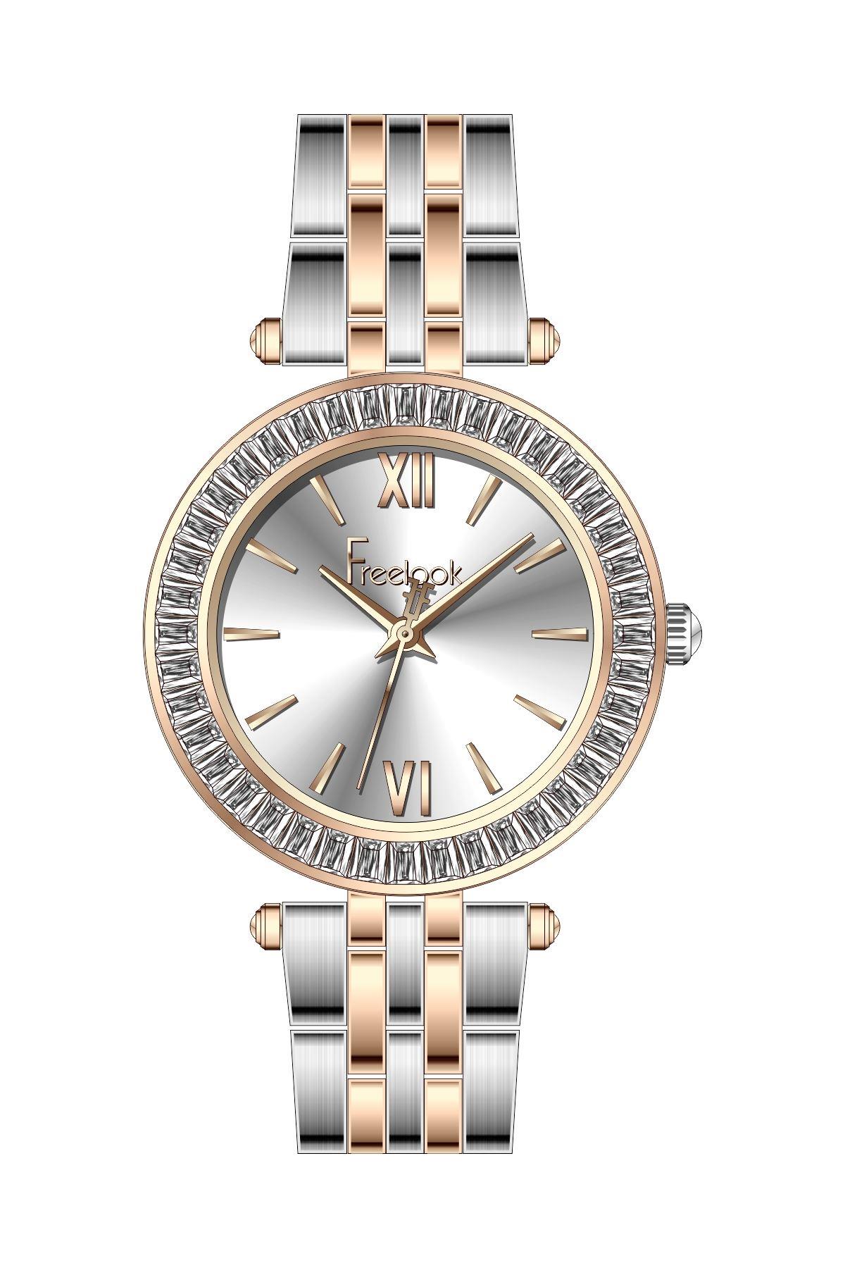 Freelook Çelik Kordonlu Çift Renk Kadın Kol Saati