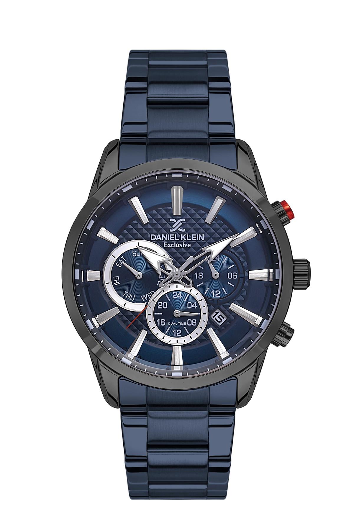 Daniel Klein Exclusıve Çelik Lacivert Renk Fonksiyonlu Spor Erkek Kol Saati DK.1.13525.10