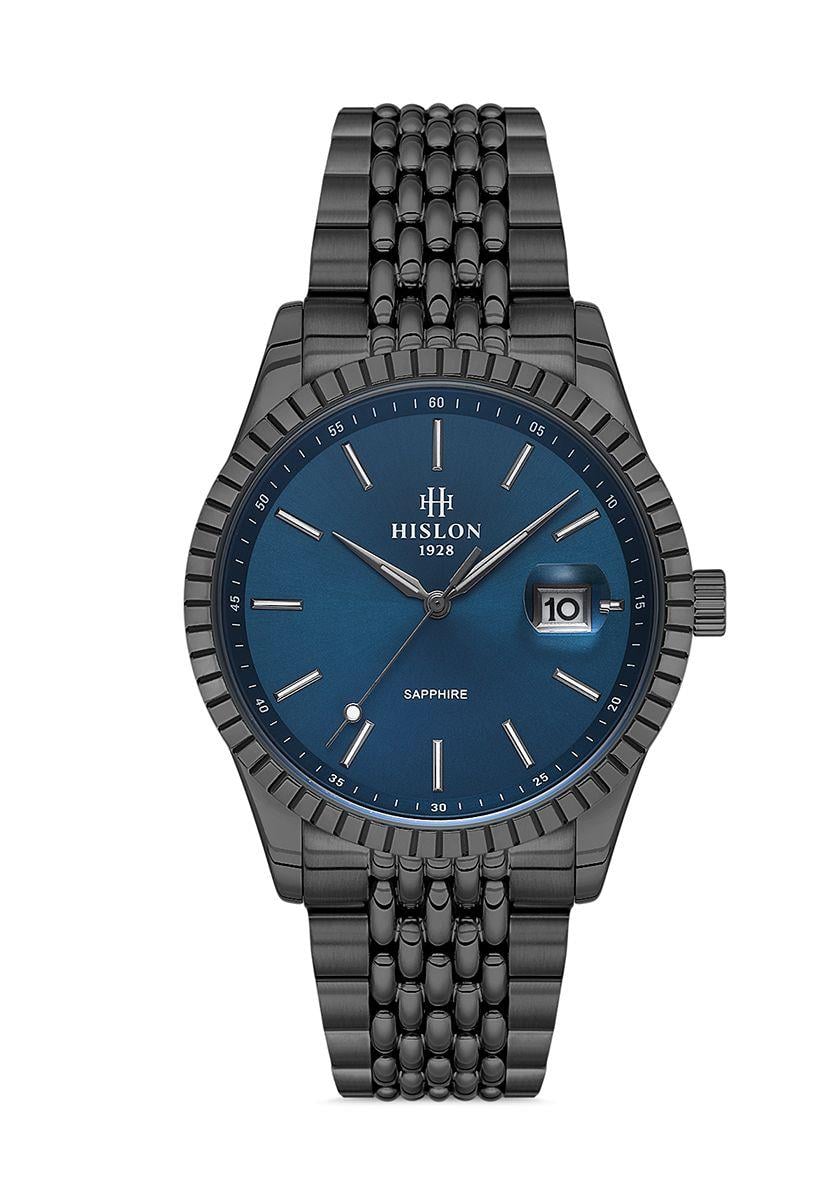 Hislon 41 mm Kasa Çapı, 316L Paslanmaz Çelik Kordon, Safir Kaplama Cam, 5 ATM Su Geçirmezlik Erkek Kol Saati
