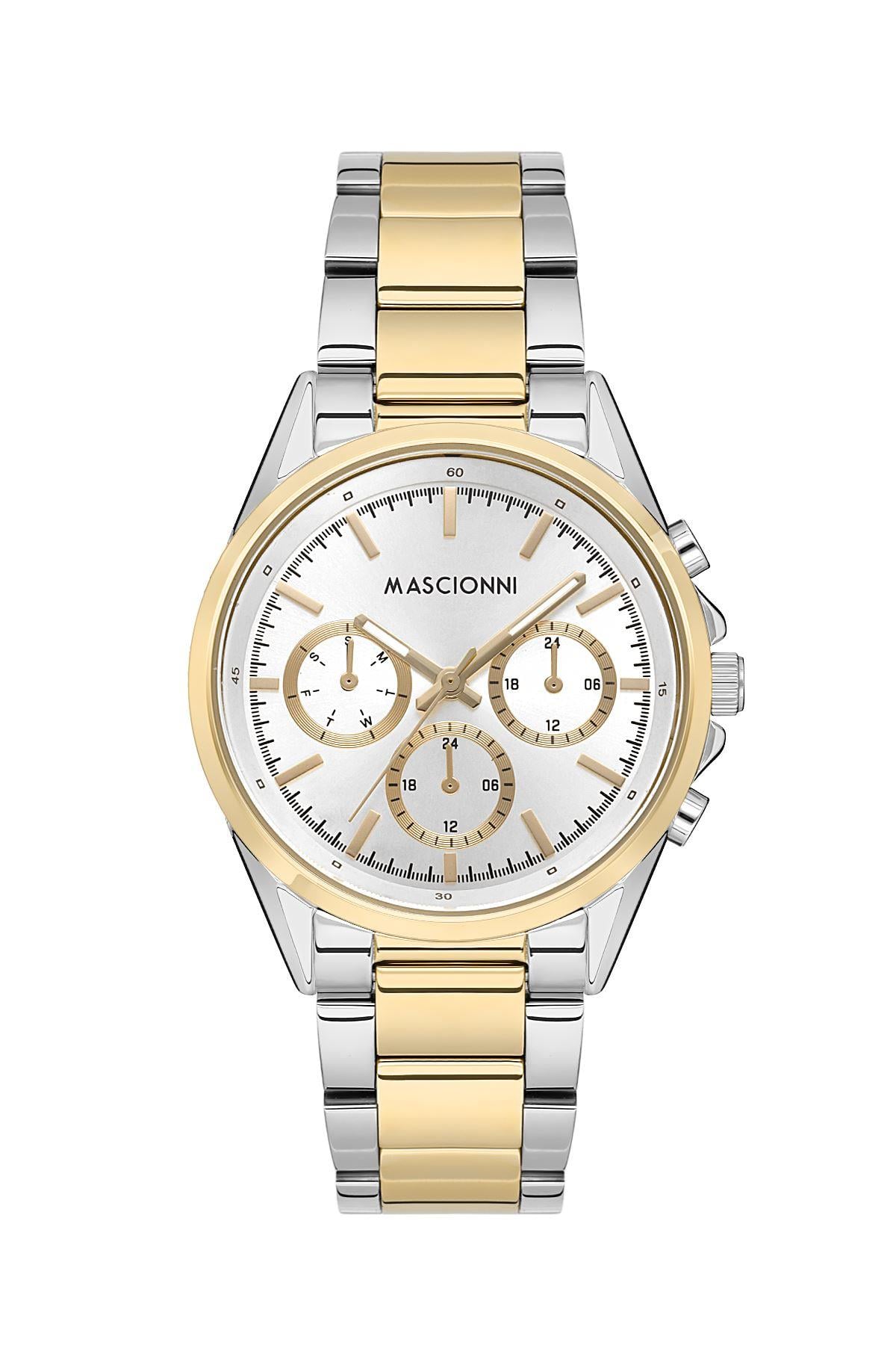 Mascionni Çift Renk Gold Spor Kasa Kadın Kol Saati   M.1.1228.04