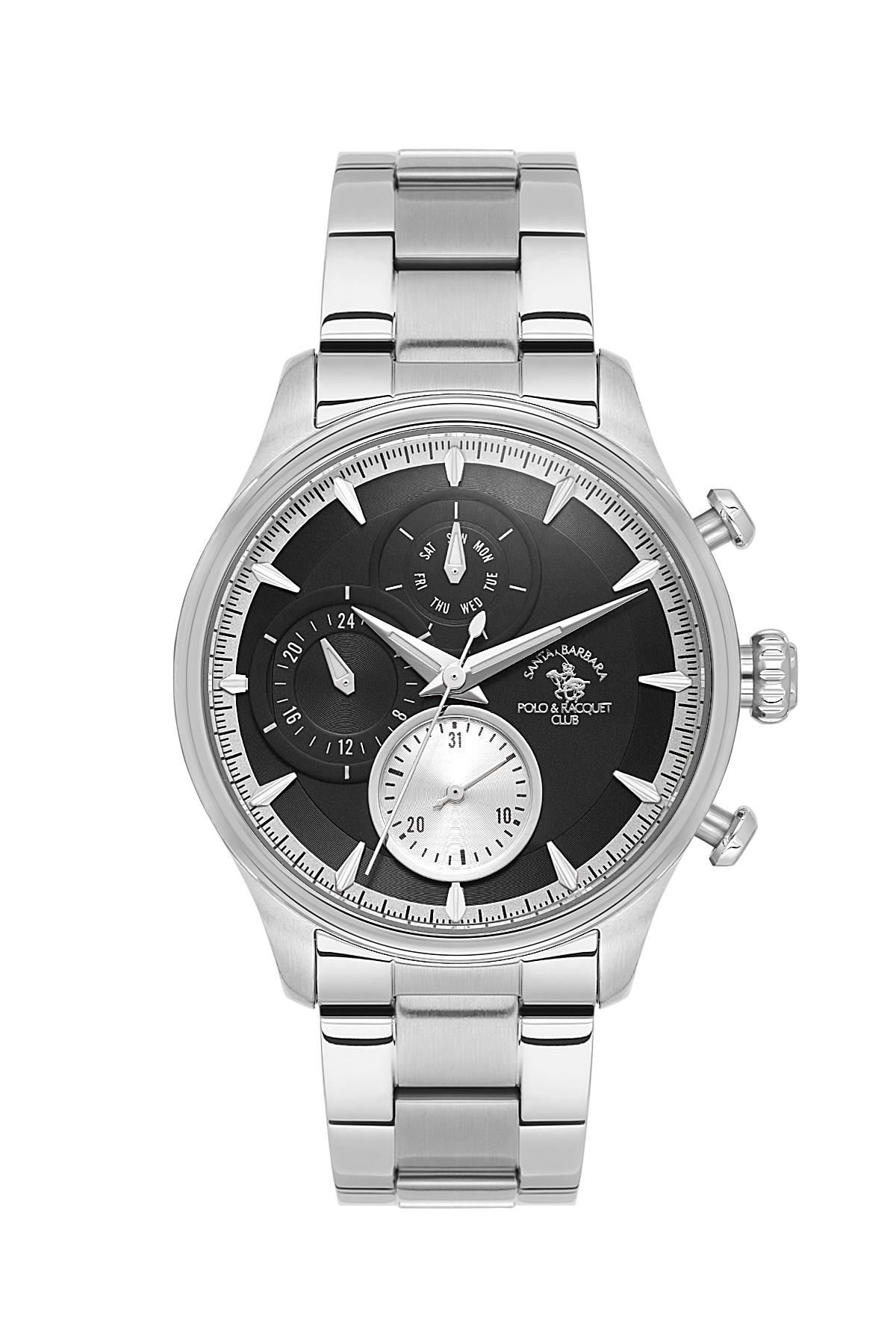 Santa Barbara Polo & Racquet Club Spor Çelik Gümüş Renk Takvimli Erkek Kol Saati SB.4.10023-2