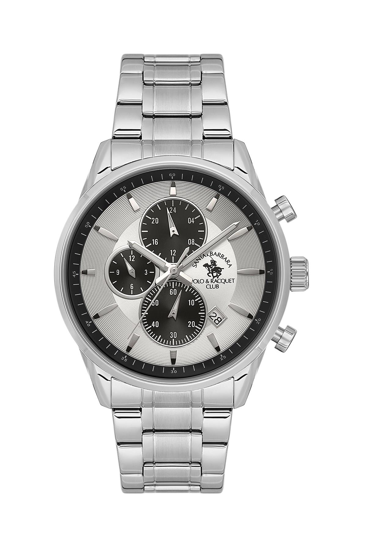 Santa Barbara Polo & Racquet Club Metal Spor Çelik Fonksiyonlu Beyaz Kadran Erkek Kol Saati SB.4.10052-1