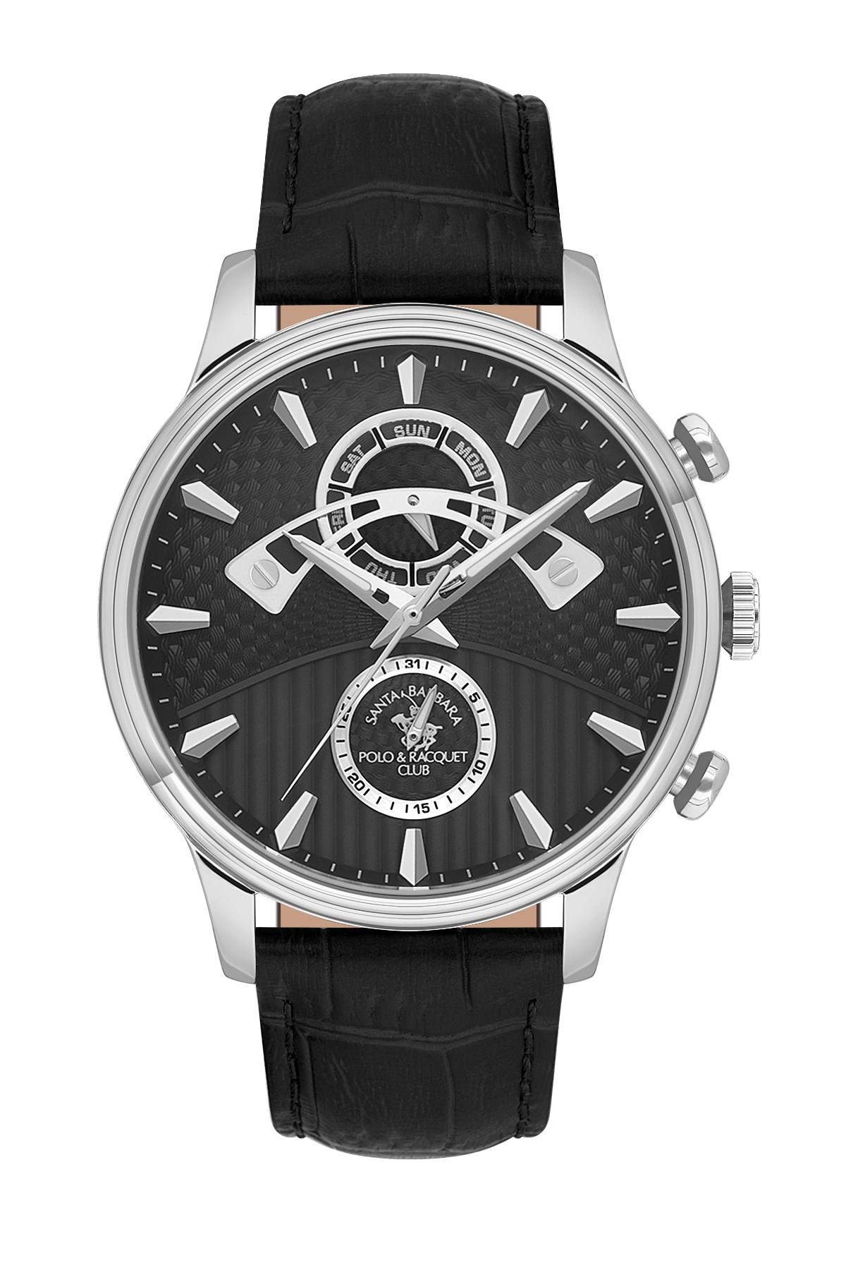 Santa Barbara Polo & Racquet Club Lacivert Deri Kordon Spor Erkek Kol Saati SB.1.10593-3