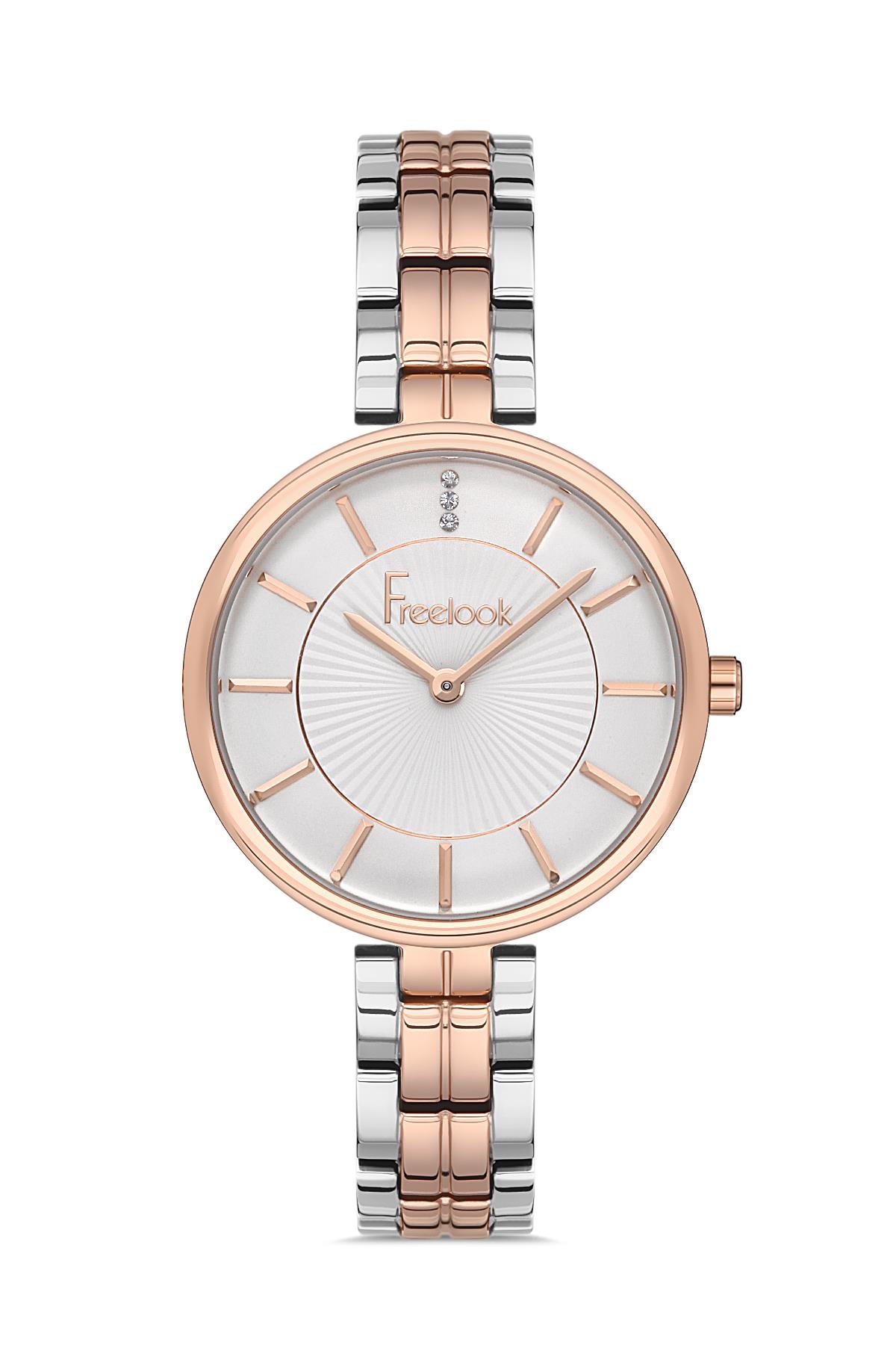 Freelook Çelik Kordonlu Çift Renk Kadın Kol Saati