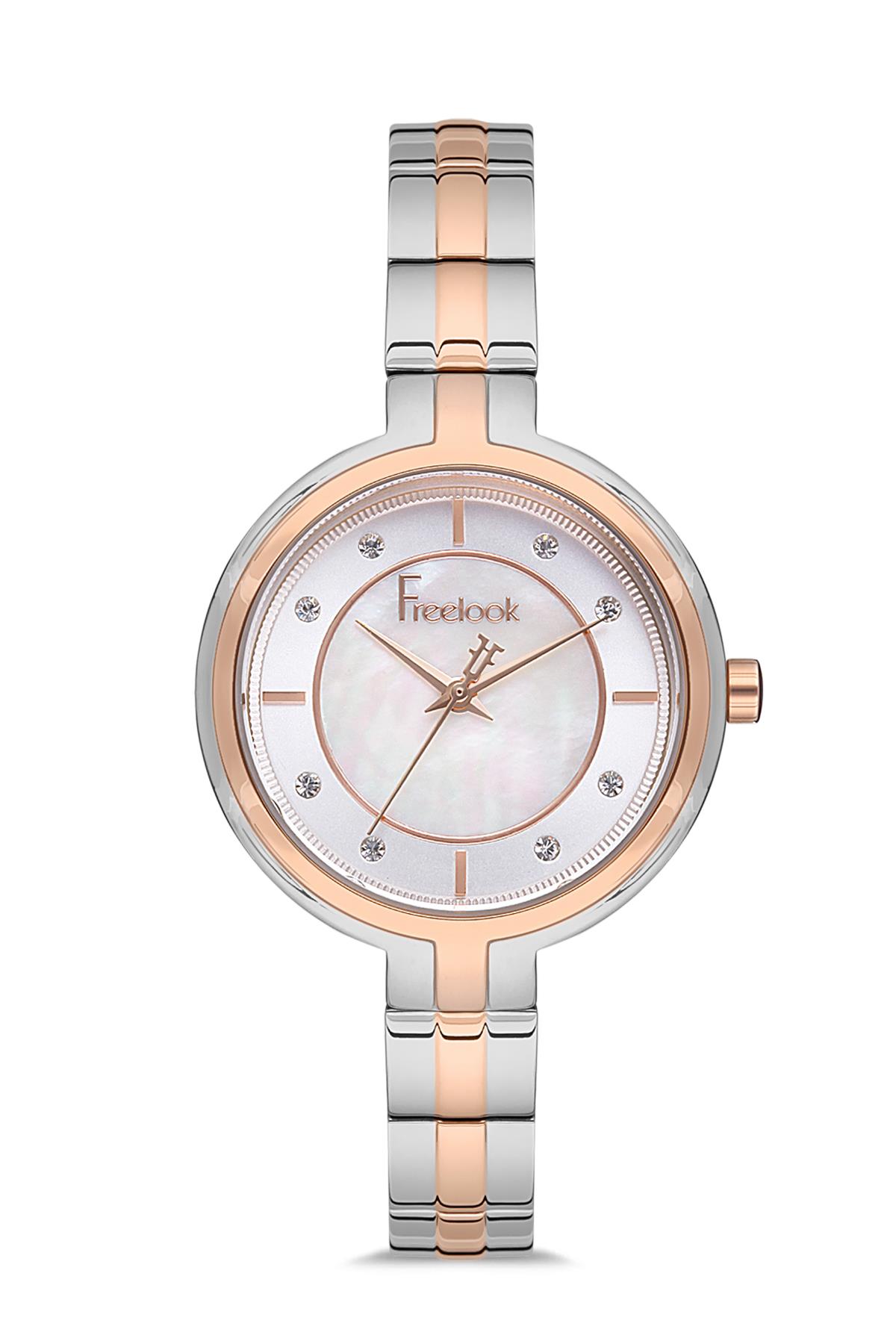 Freelook Çift Renk Çelik Kordonlu Kadın Kol Saati