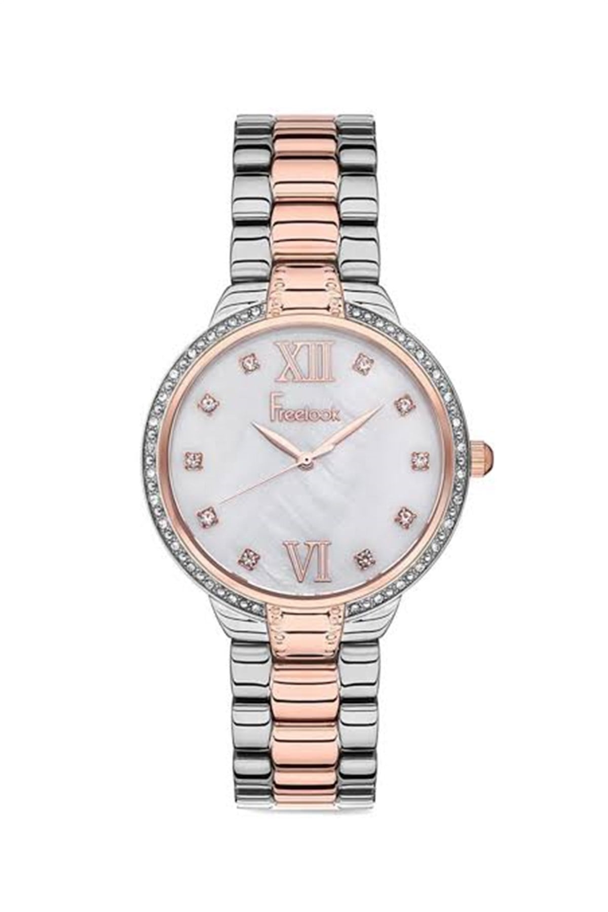 Freelook Çift Renk Swaroski Taşlı Kadın Kol Saati 