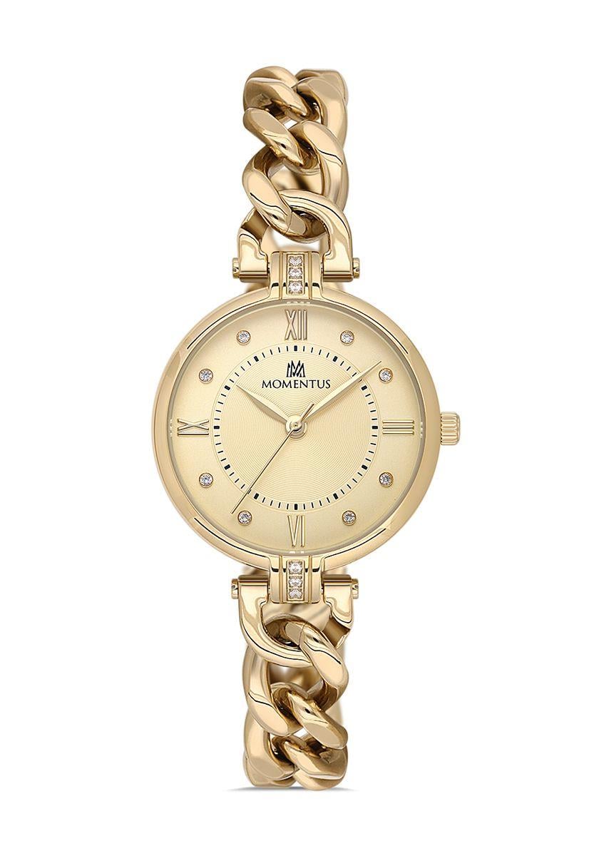 Momentus Sarı Altın Gold Renk Künye Model Kadın Kol Saati SW232G-08SG