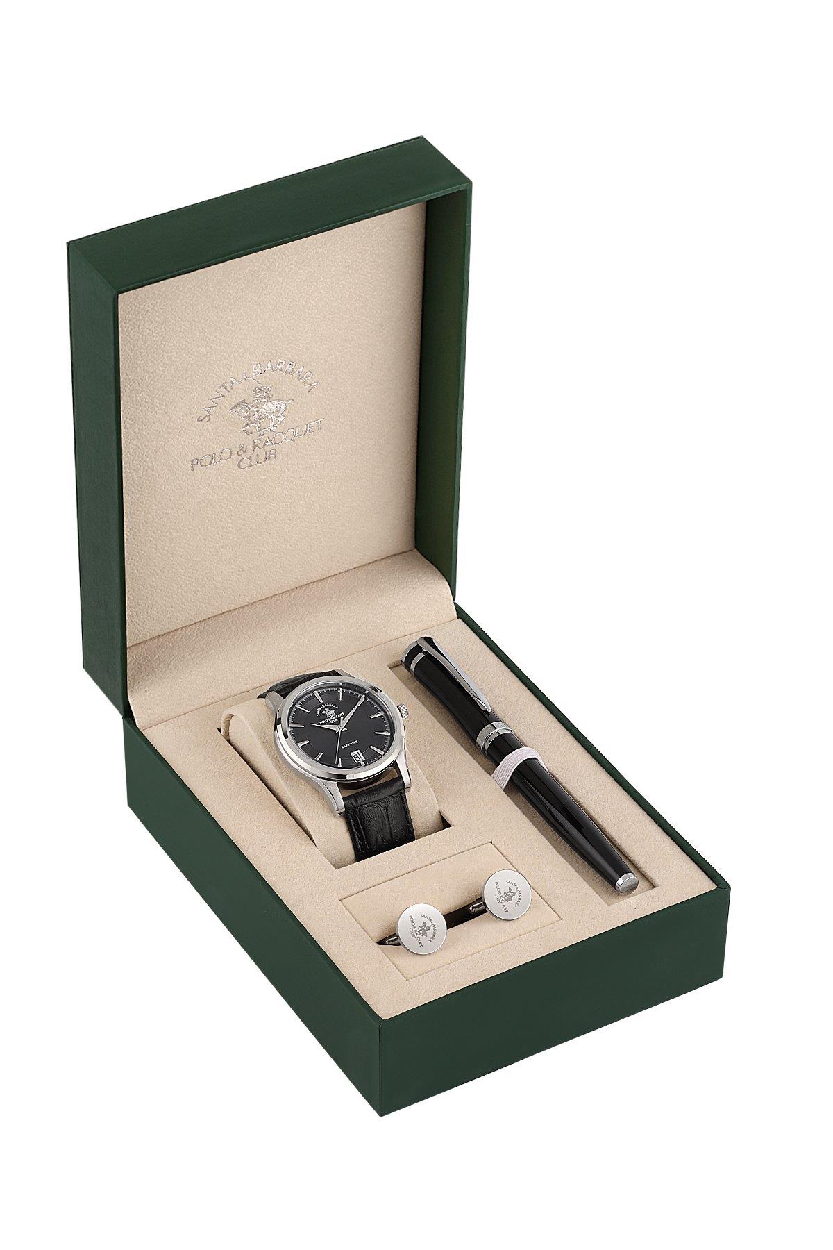 Santa Barbara Polo & Racquet Club Kol Düğmesi Kalem Hediyeli  Erkek Kol Saati SB.1.10507.2 