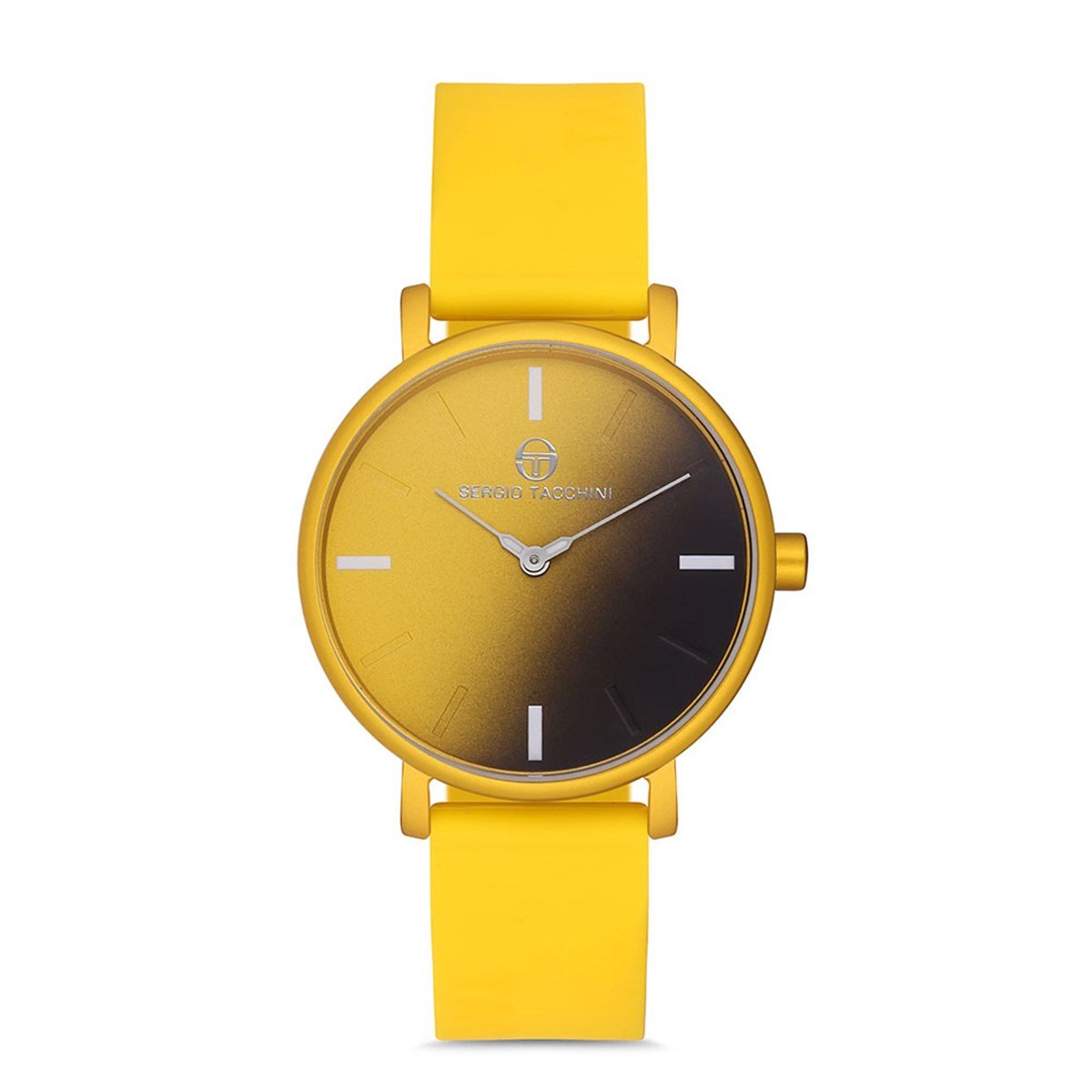 Sergio Tacchini Silikon Kordonlu Sarı Renk Bayan Kol Saati ST.1.10089.7 |  gozdesaat.com