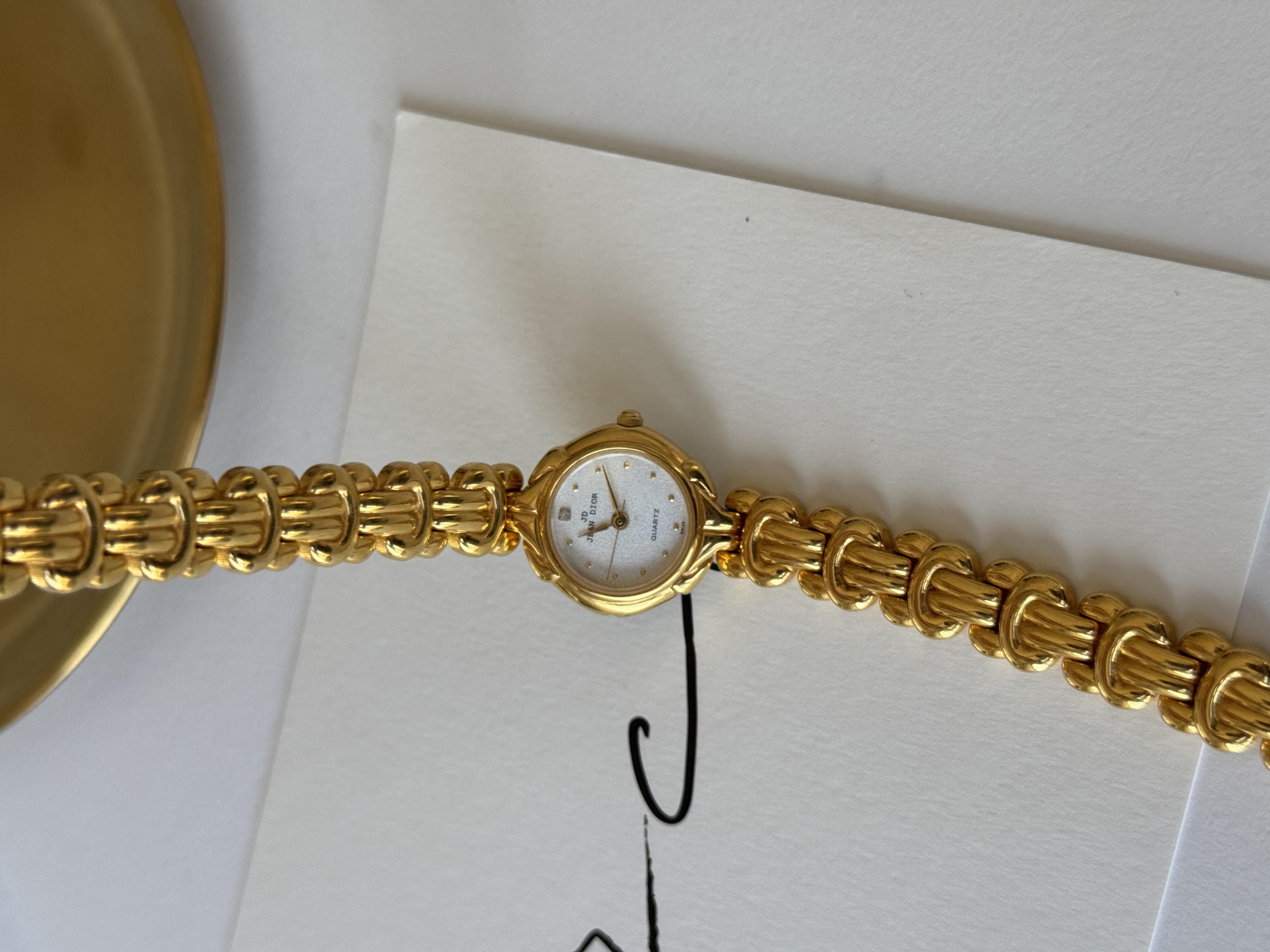 Jean Dior 24K Gold Plated Vintage Kol Saati