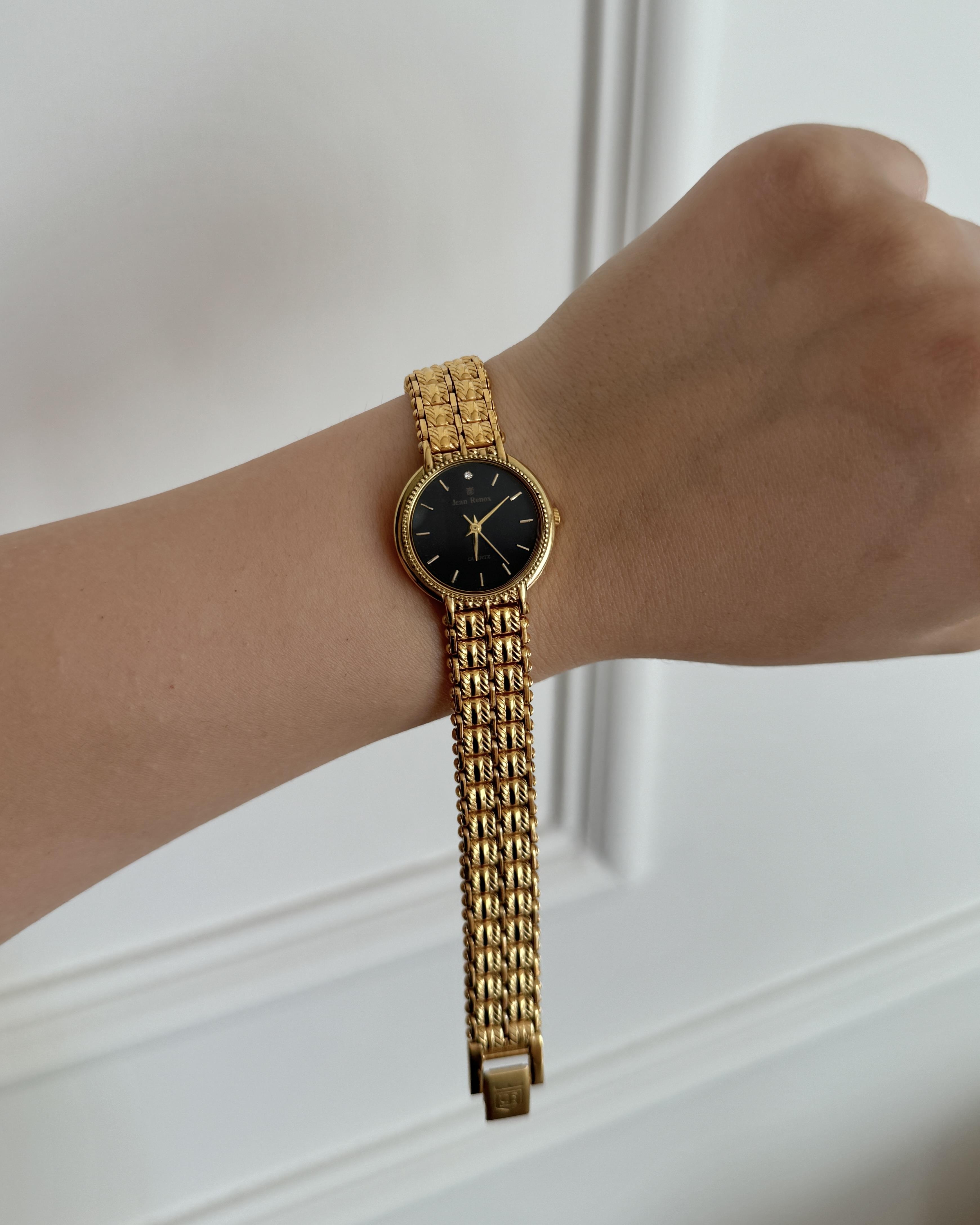 Jean Renox Swiss Quartz 24K Gold Plated Vintage Kol Saati