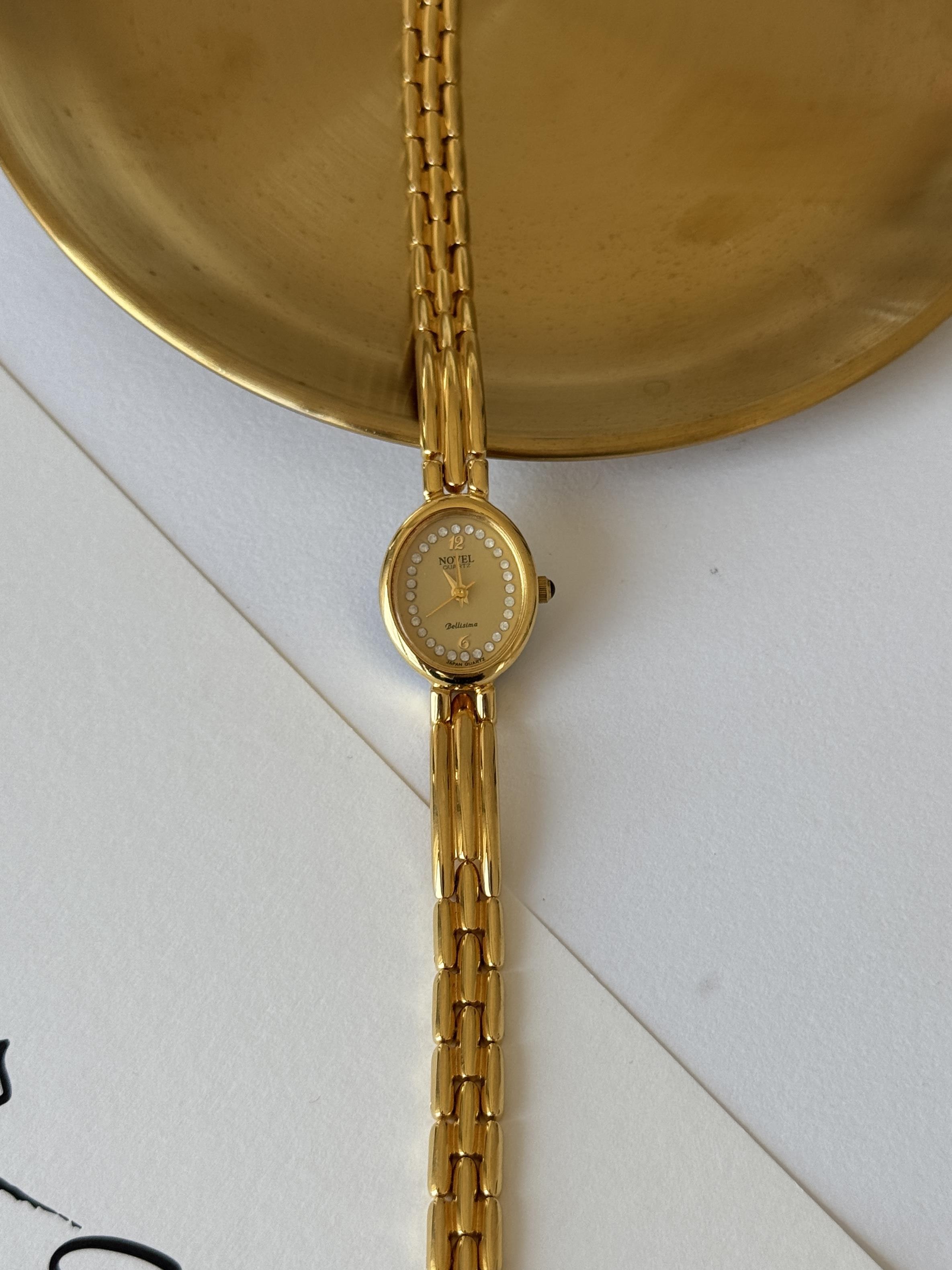 NOVEL Quartz 24K Gold Plated Vintage Kol Saati