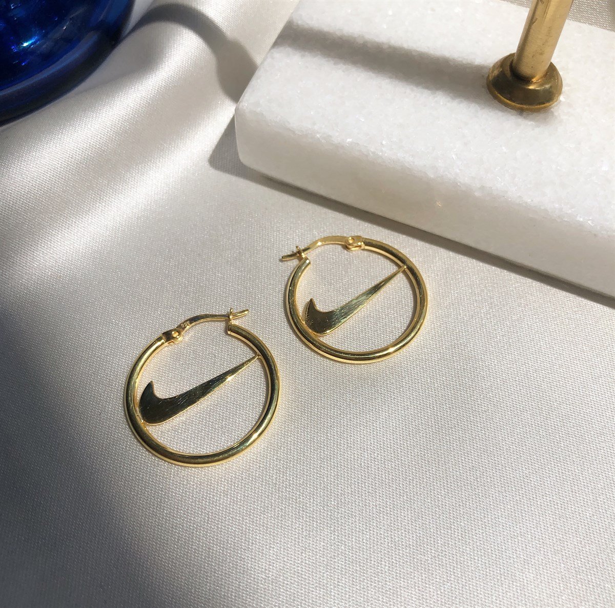 925 Gümüş Nike Hoop Küpe - Küçük Boy
